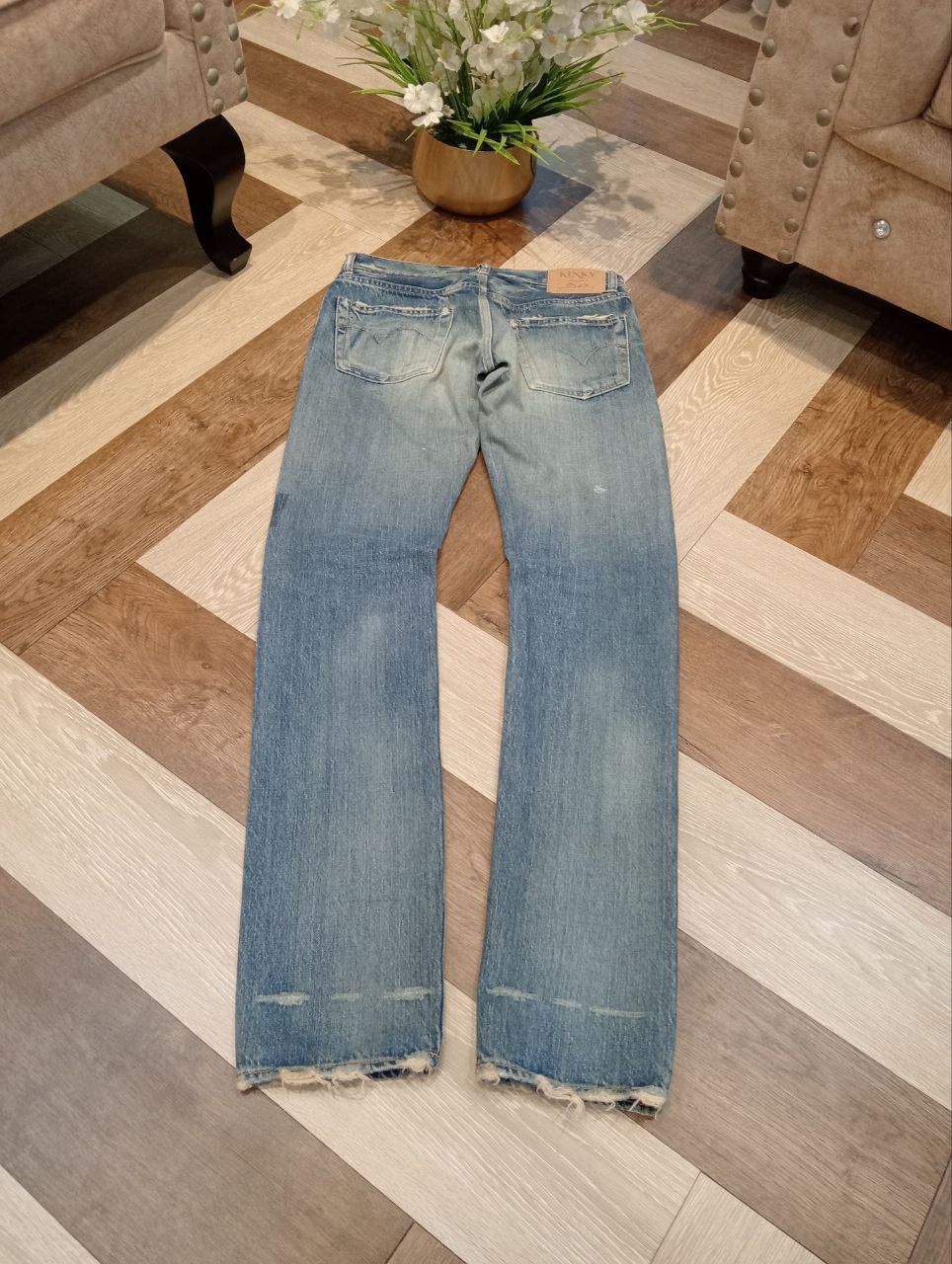 Hysteric Glamour HYSTERIC GLAMOUR KINKY BLUE DISTRESSED SELVEDGE DENIM JEANS Size US 30 / EU 46 - 14 Thumbnail