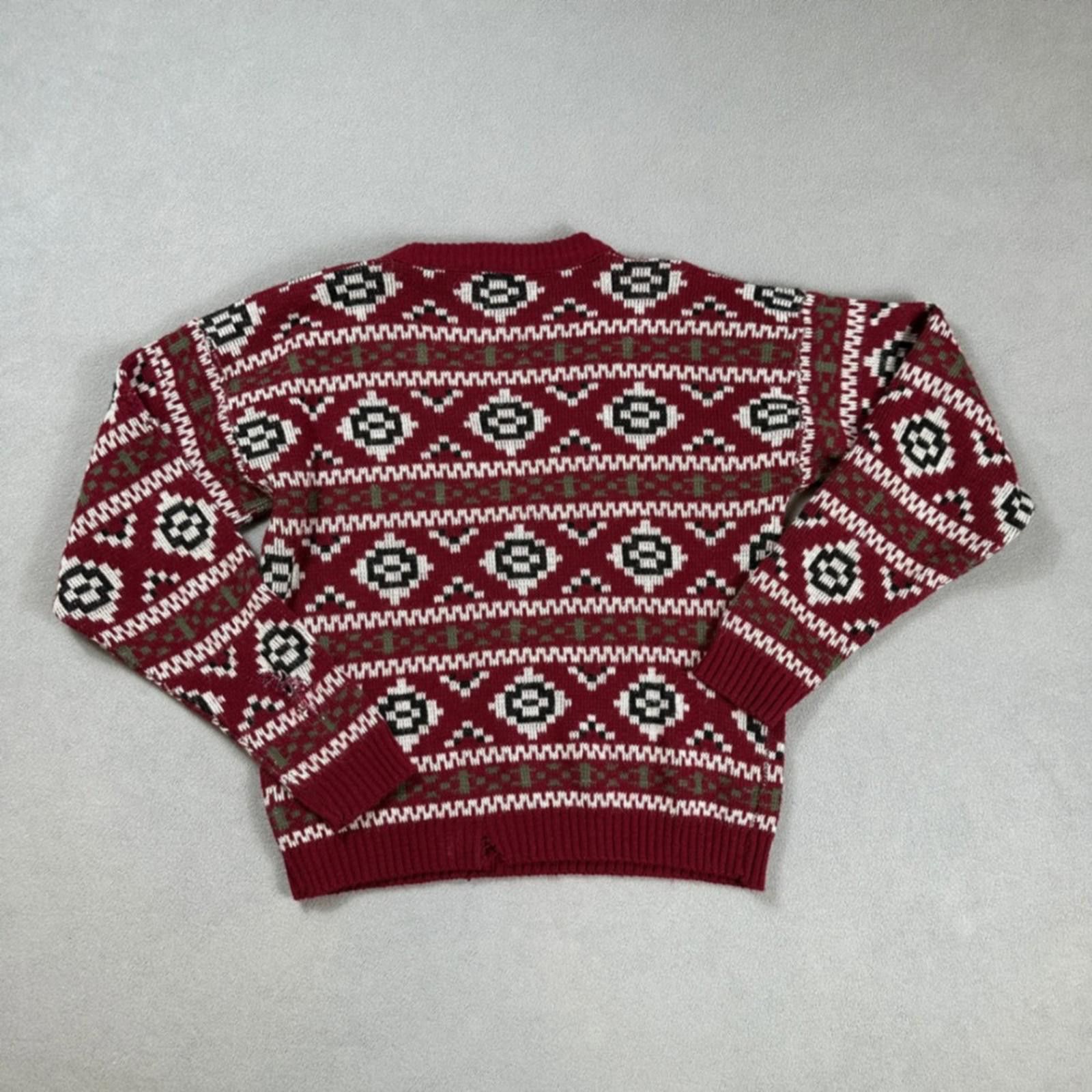 Neil Barrett Vintage Barrel Knit Sweater Made in USA Youth XL Burgundy Size US XL / EU 56 / 4 - 3 Thumbnail