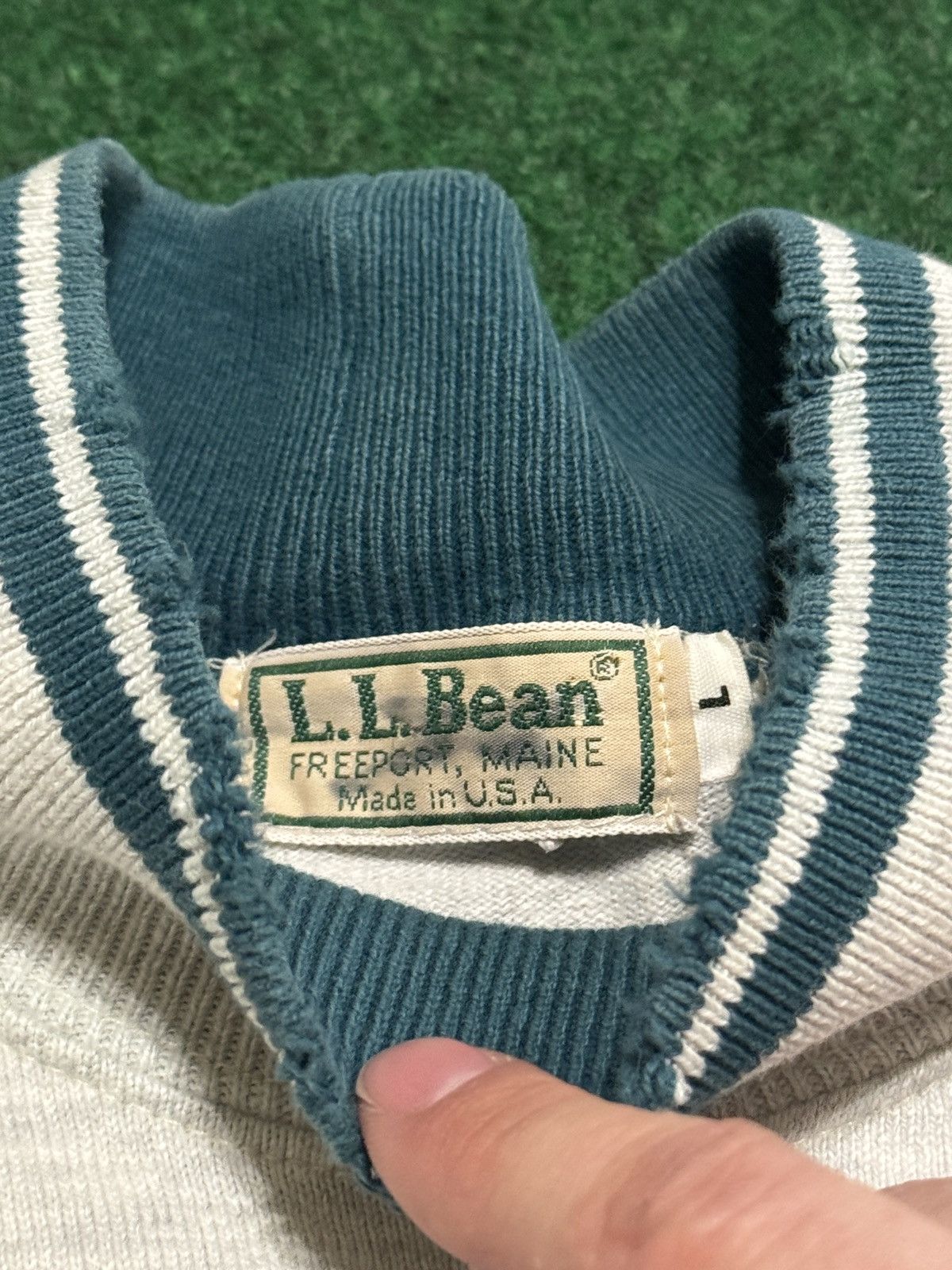 L.L. Bean LL Bean Shirt Large Cotton Mock Neck Rugby Preppy 80s 90s Size US L / EU 52-54 / 3 - 2 Thumbnail