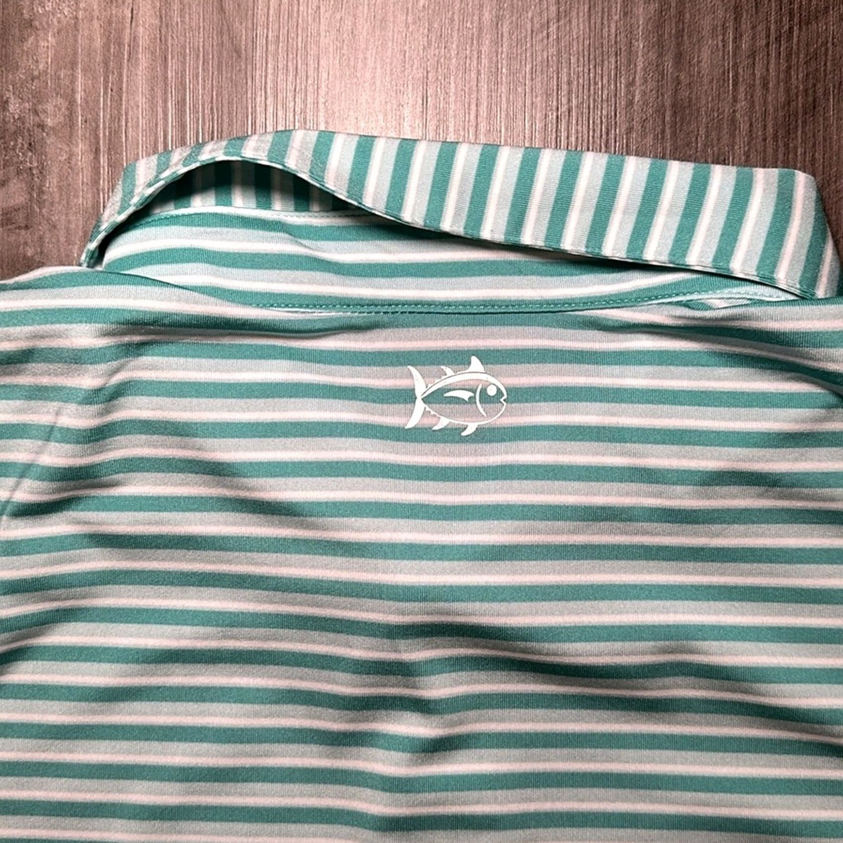 Southern Tide Southern Tide Polo Gulf Stripe Performance - 2XL Men Green Stripe Polo Shirt Size US XXL / EU 58 / 5 - 5 Thumbnail