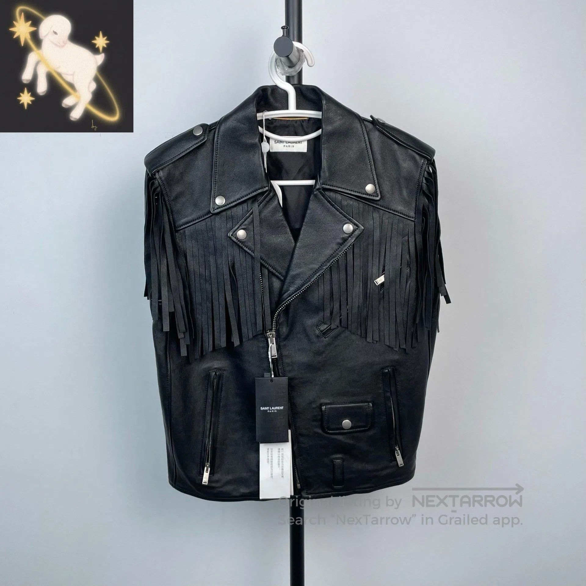 Saint Laurent Paris Saint Laurent Black Leather Fringe Vest. Size S / US 4 / IT 40 - 1 Thumbnail