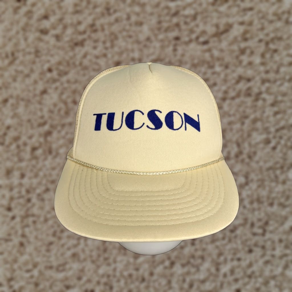 Vintage VINTAGE Tucson Hat Cap Snap Back Adult One Size Ivory Trucker Polyester Rope 90's Look Size ONE SIZE - 1 Thumbnail