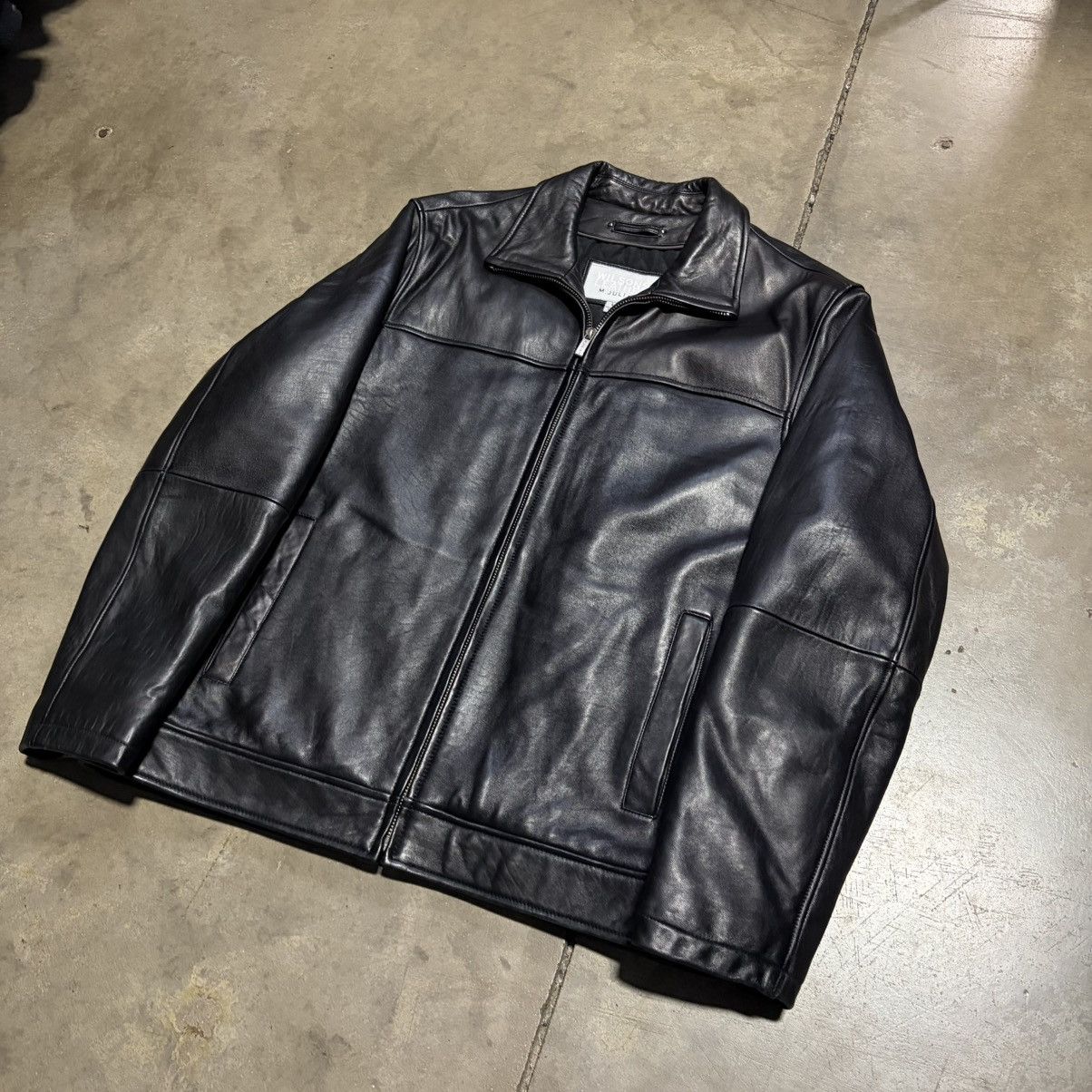 Wilsons Leather Vintage Wilsons Leather Bomber Jacket Moto Biker Grunge 90s Size US L / EU 52-54 / 3 - 3 Thumbnail