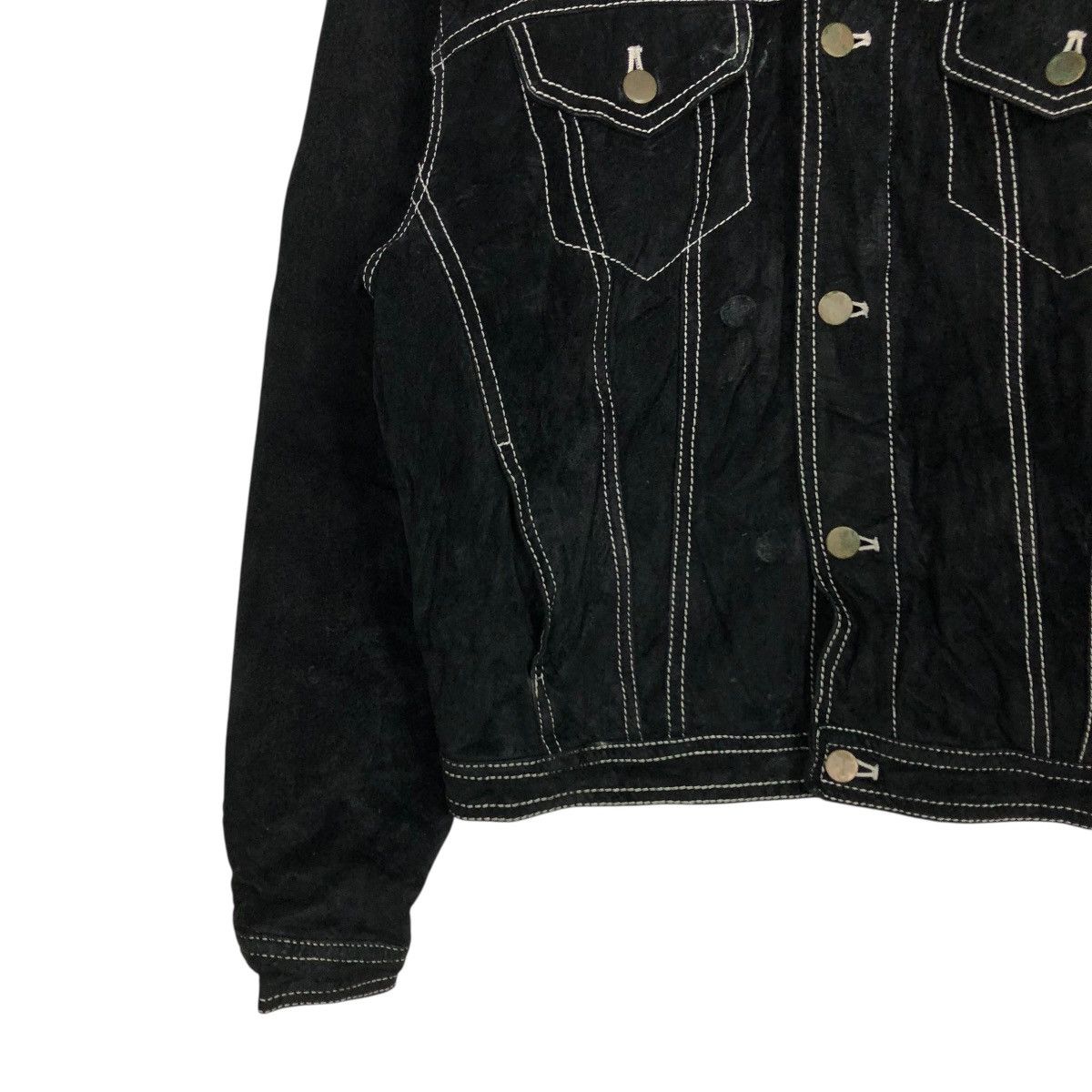 Japanese Brand 🔥VINTAGE TRUCKER BIKER LEATHER JACKET UNBRANDED ISSEY MIYAKE Size US M / EU 48-50 / 2 - 6 Thumbnail