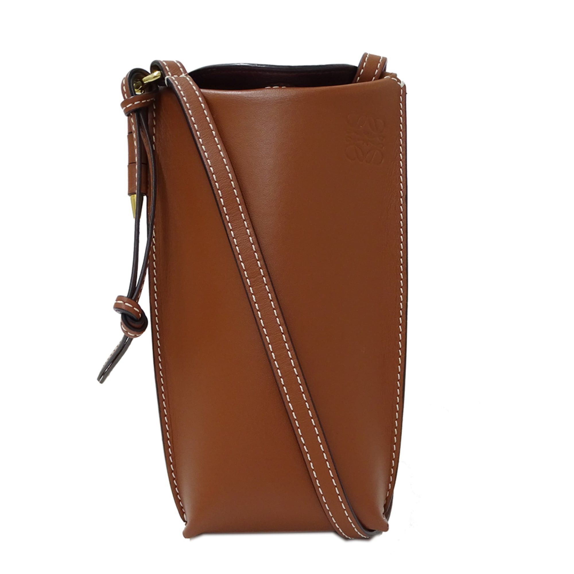 Loewe Loewe handbag for women, brand shoulder bag, gate pocket design, anagram pattern, leather, brown. Size ONE SIZE - 1 Thumbnail