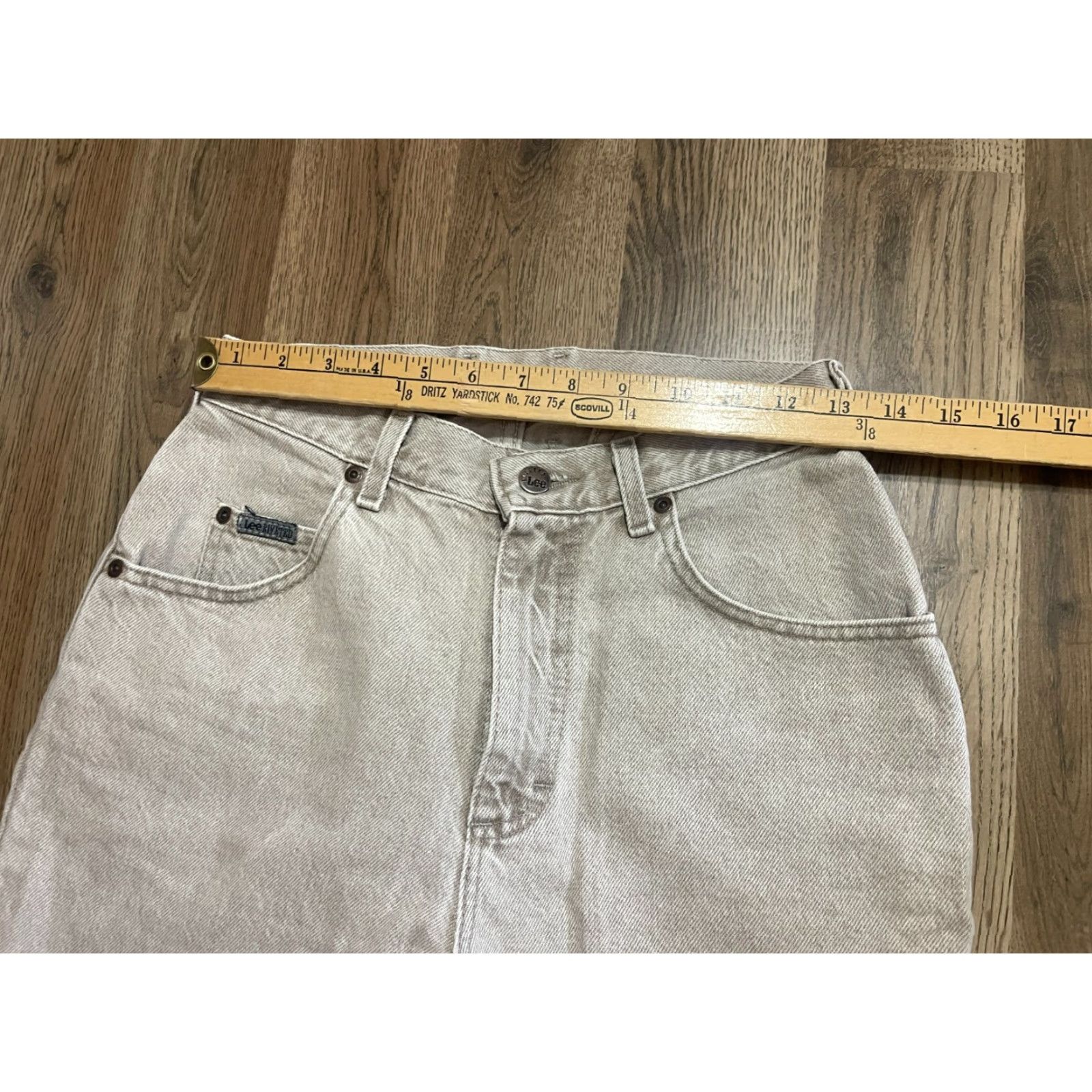 Lee Lee Jeans, Womens, Gray, Riveted, Straight Leg, Pockets, Light Wash, Size 6 Med, Regular, 30.5in Inseam Size 28" / US 6 / IT 42 - 4 Thumbnail