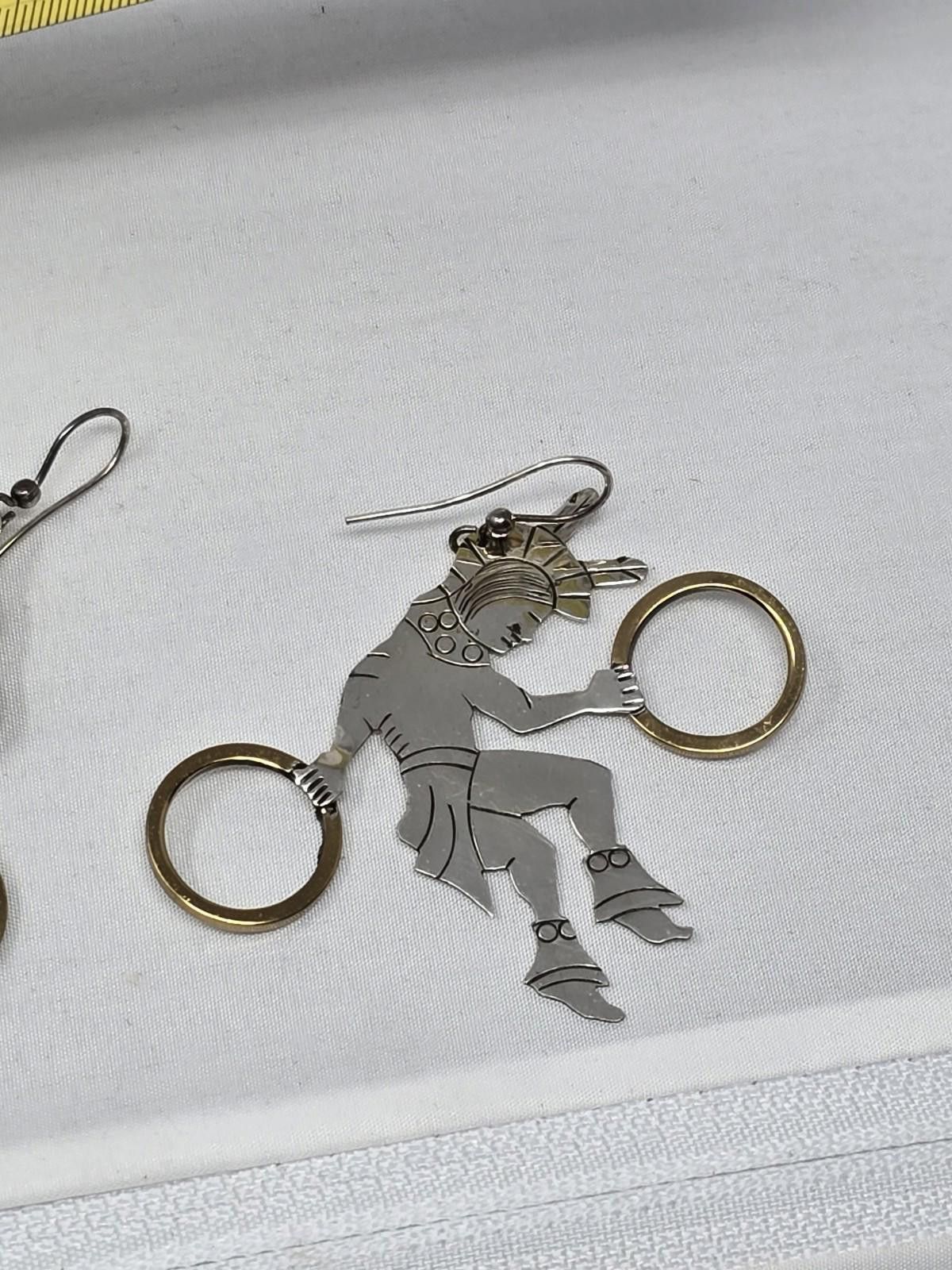 Other Vintage Silver Cloud Sterling Silver Navajo Dancer Earrings Size ONE SIZE - 3 Thumbnail
