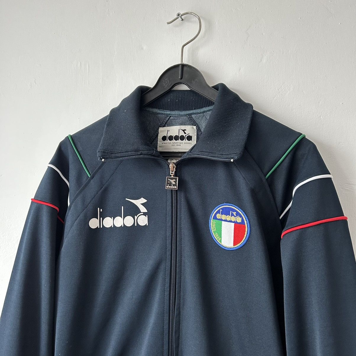 Diadora × Vintage 80s Diadora Italy jacket zip hoodie navy Size US S / EU 44-46 / 1 - 3 Thumbnail