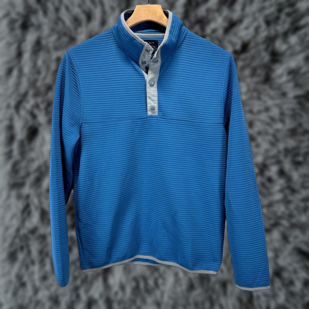 J.Crew J Crew Mens Quilted Knit Pullover Medium Fleece 1/4 Snap Button Preppy Style Size US S / EU 44-46 / 1 - 1 Thumbnail