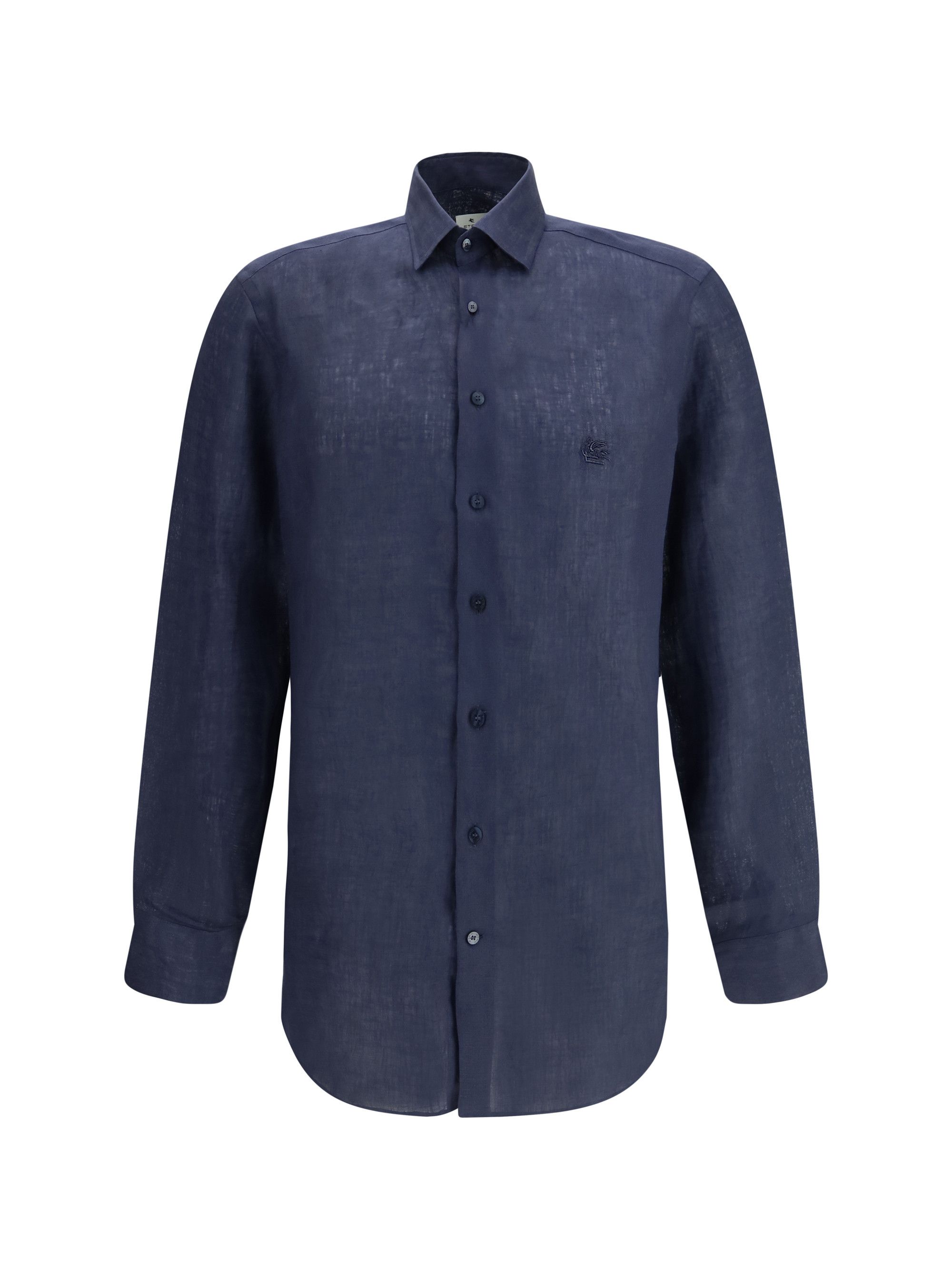 Linen Shirt with contrasting Pegaso embroidery logo