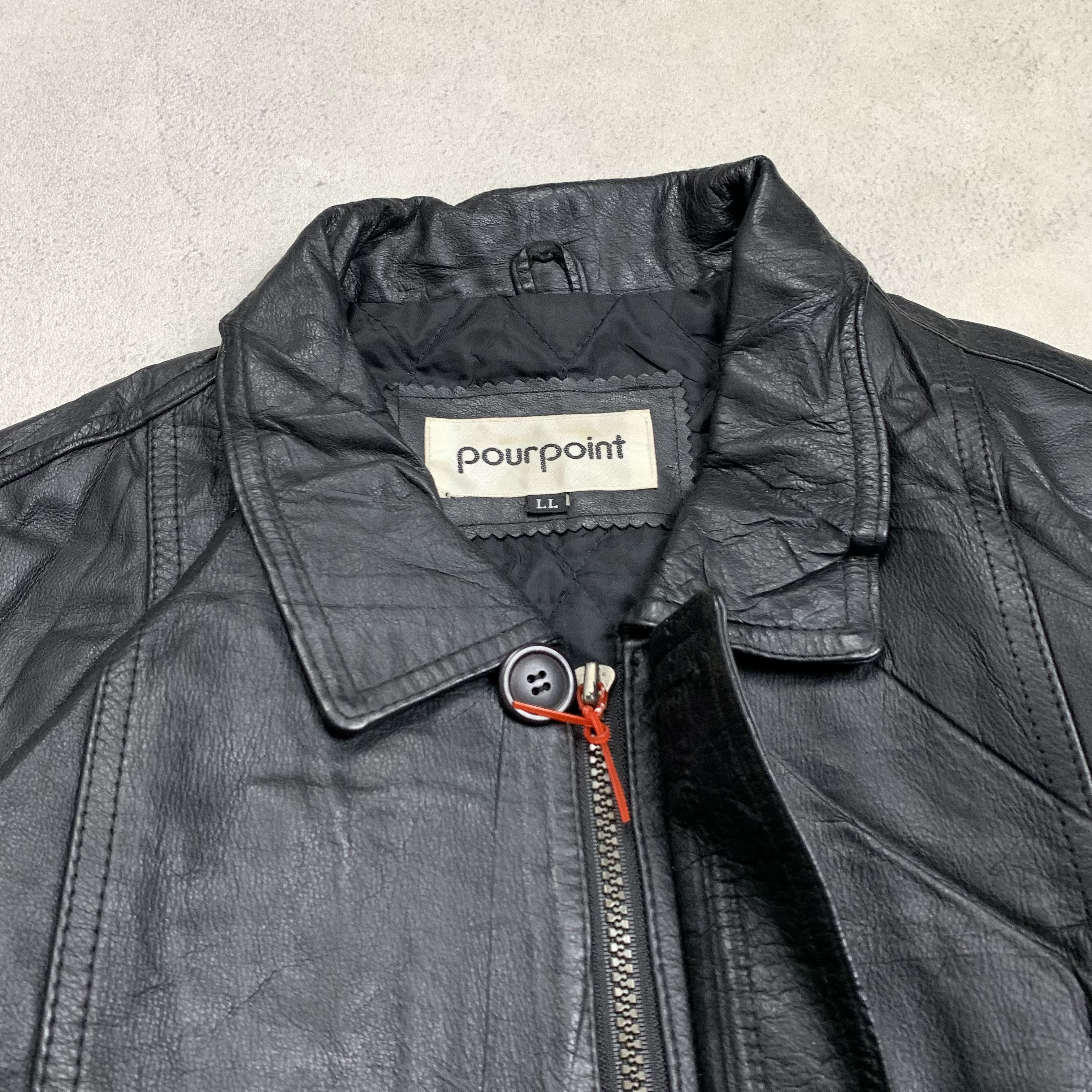 Genuine Leather Vintage Leather Jacket Pourpoint Black Coat Size US L / EU 52-54 / 3 - 3 Thumbnail