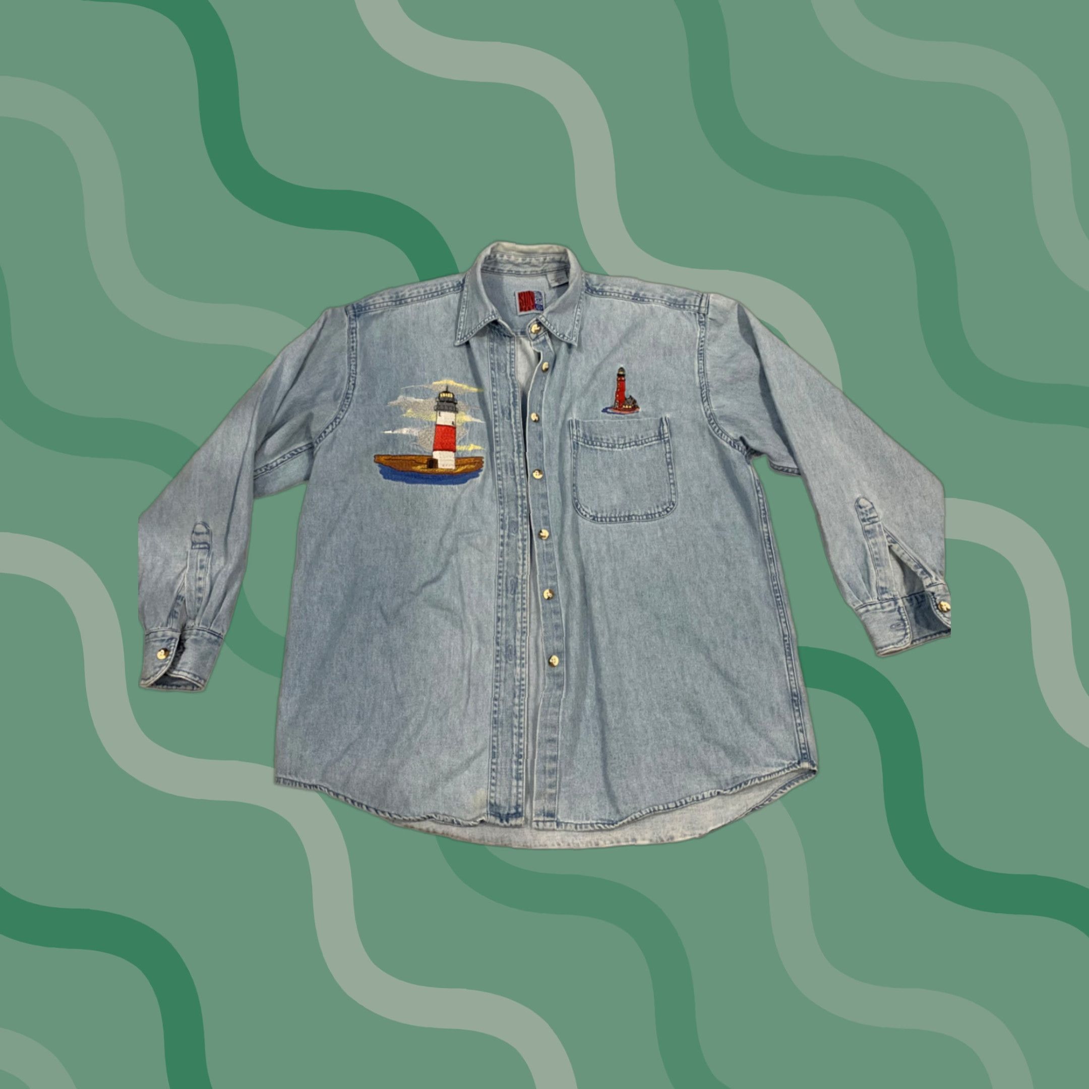 Denime VINTAGE Sun Belt Denim Jacket Large Size L / US 10 / IT 46 - 1 Thumbnail