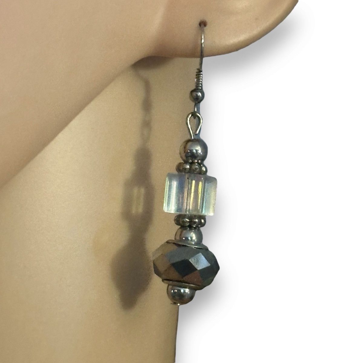 Other AB Crystal cube and faced glass bead dangle hook earrings Size ONE SIZE - 2 Thumbnail