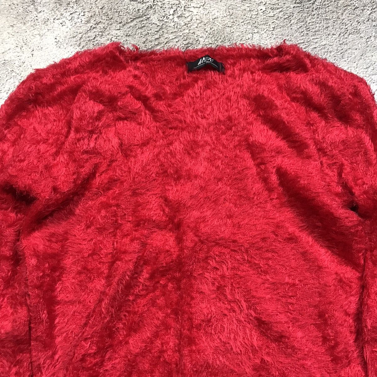 Vintage Vintage 90s Mohair Knit Oversized Sweater Grunge Red Faded S Size S / US 4 / IT 40 - 3 Thumbnail