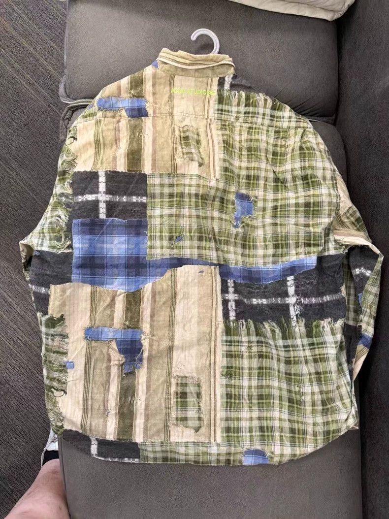 Acne Studios Acne Studios size:50 A light green color-blocking oil pain Size US M / EU 48-50 / 2 - 2 Thumbnail