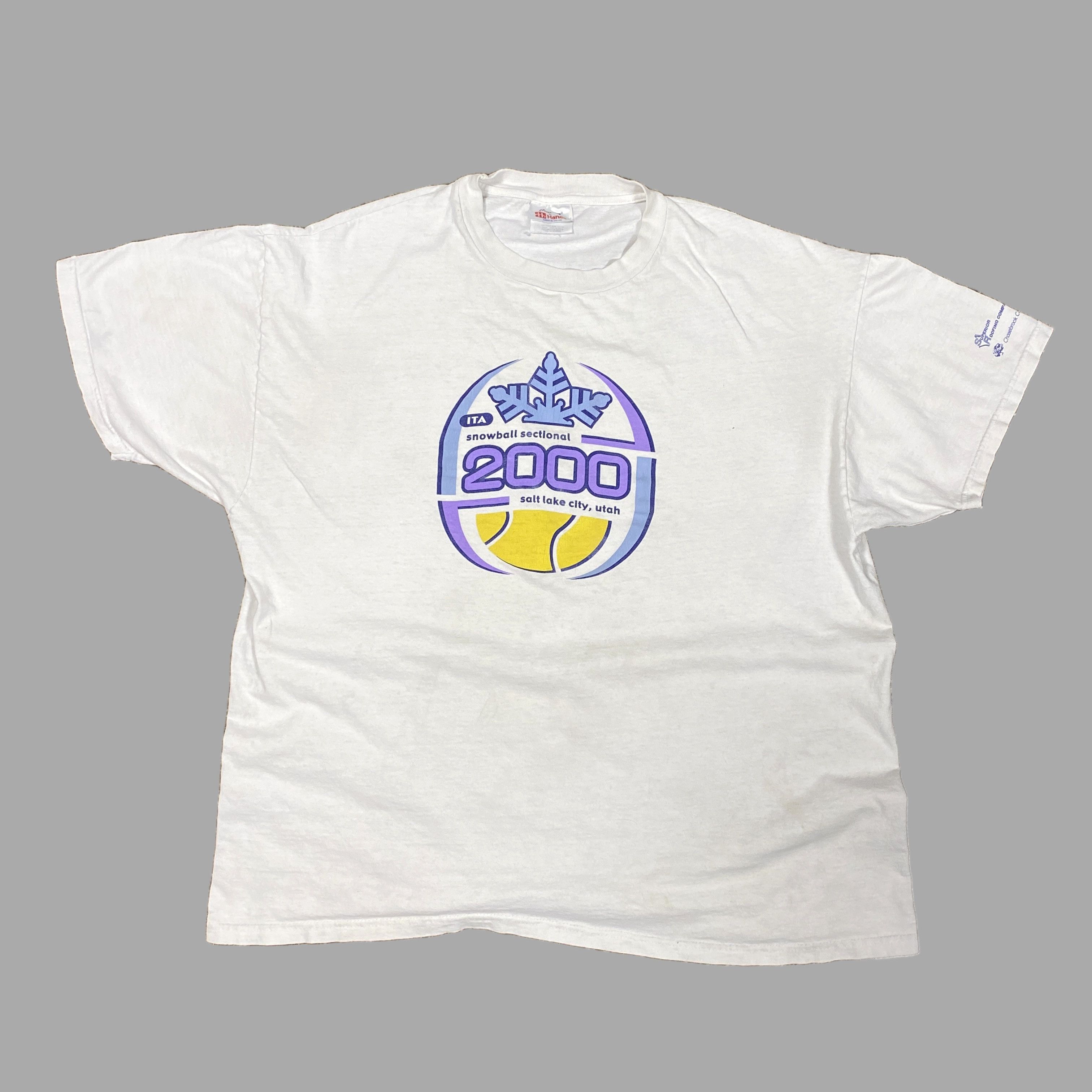Hanes 2000 Snowball SLC Tennis Tee Y2k White Shirt XL Size US XL / EU 56 / 4 - 1 Thumbnail