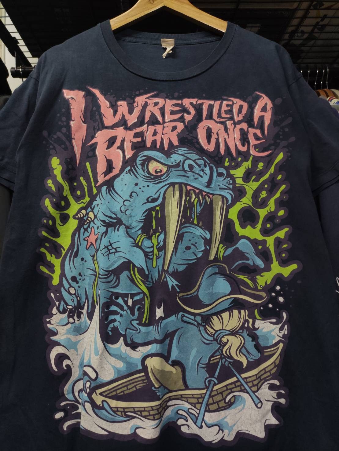 Band Tees Vtg 00's I Wrestled A Bear Once Band " Mutant Walrus " Size US L / EU 52-54 / 3 - 1 Thumbnail