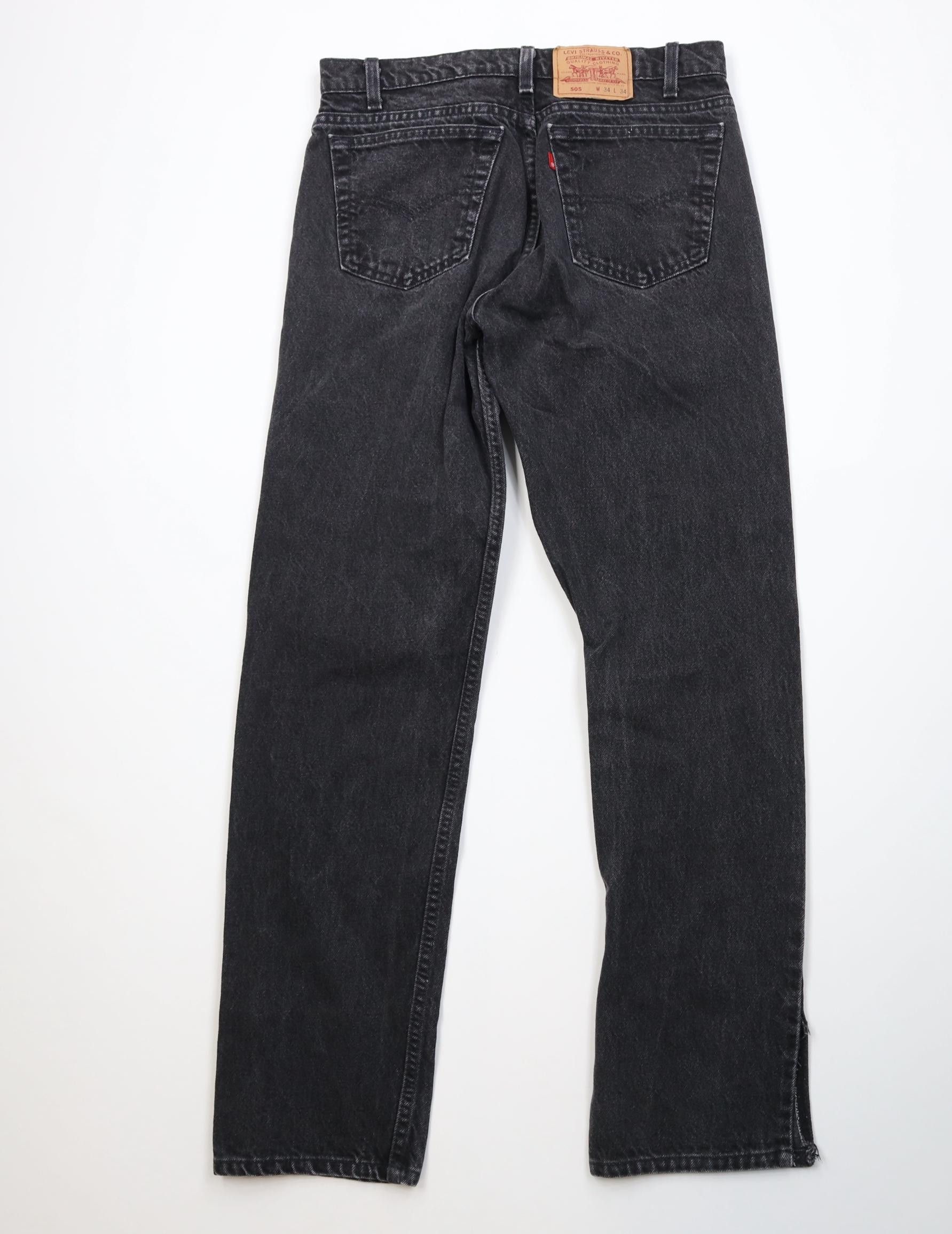 Levi's Vintage 90s Levis 505 Regular Straight Leg Jeans Black USA Size US 34 / EU 50 - 10 Thumbnail