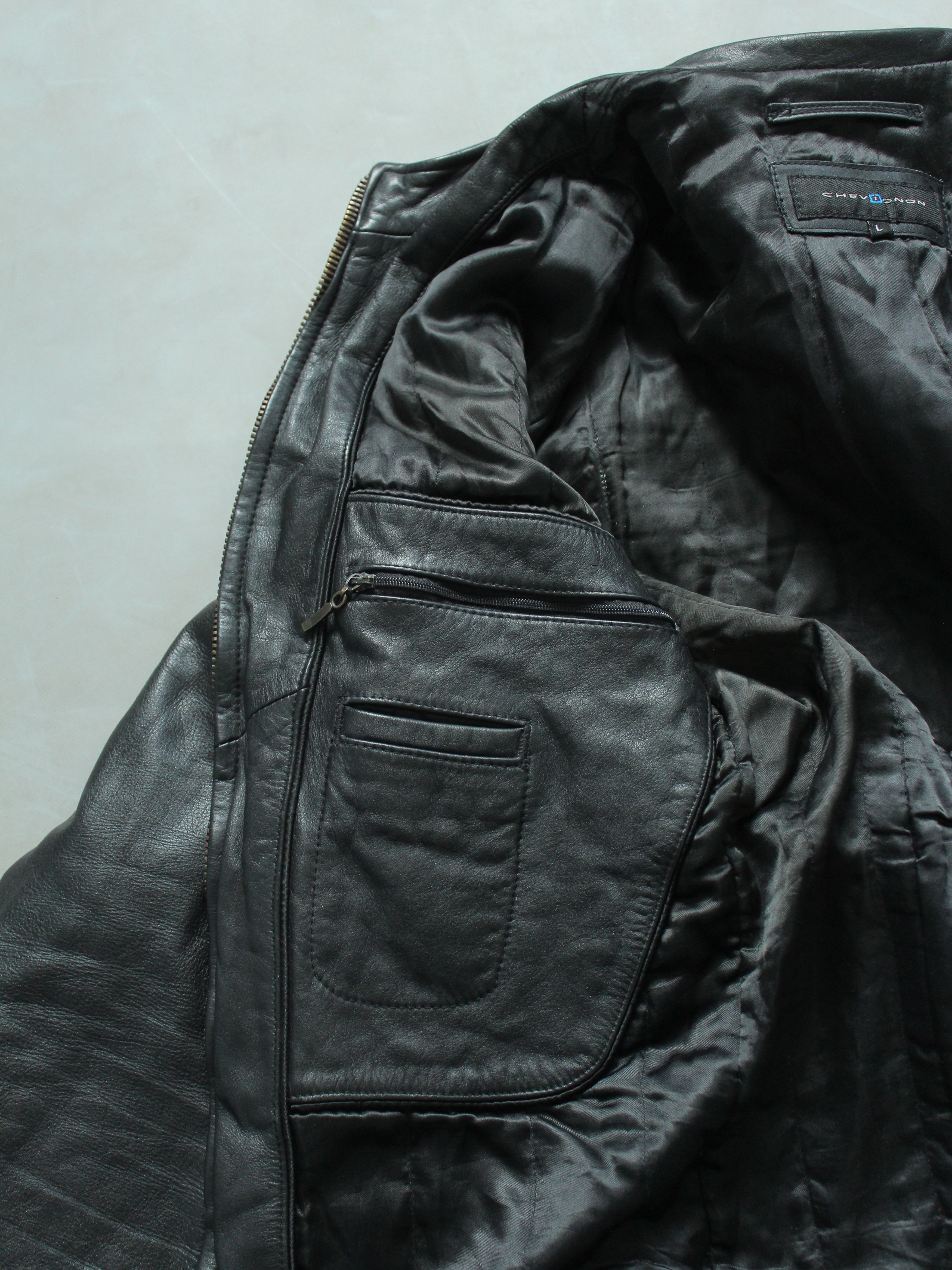 Chevignon Chevignon Vintage Racer Leather Jacket Black M Size US M / EU 48-50 / 2 - 21 Thumbnail