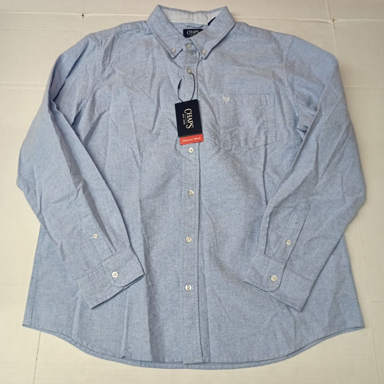 Chaps Chaps Shirt Men's XL Blue Cotton Classic Oxford Collared Size US XL / EU 56 / 4 - 1 Thumbnail