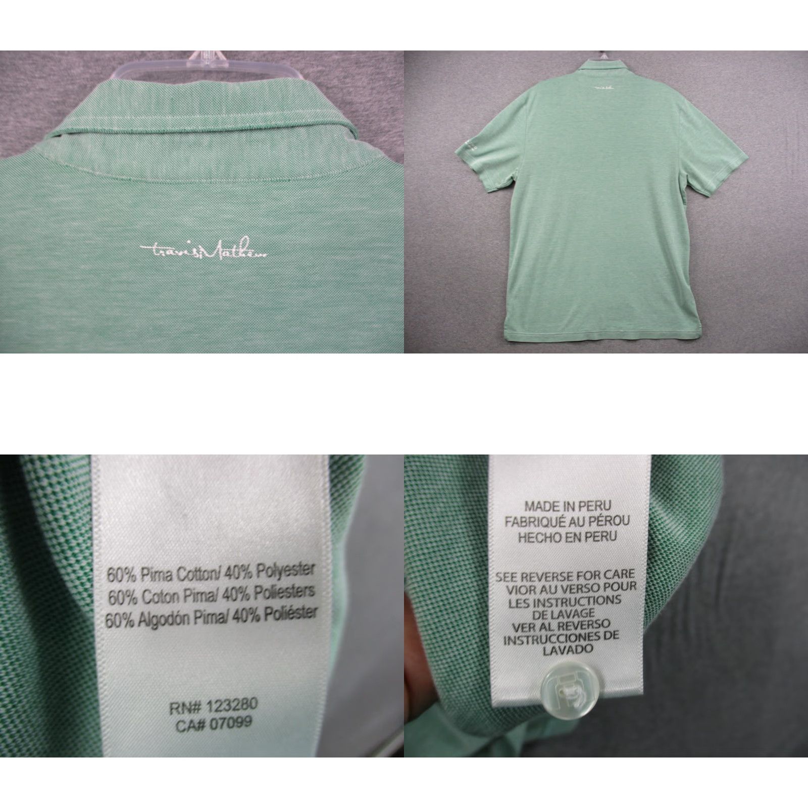 TravisMathew Travis Mathew Polo Shirt Mens Large Short Sleeve Green Pangeatwo Consulting Size US L / EU 52-54 / 3 - 8 Thumbnail