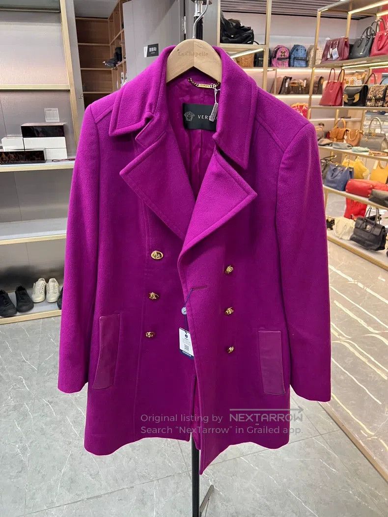 Versace Versace Rose red woolen coat Size XS / US 0-2 / IT 36-38 - 1 Thumbnail