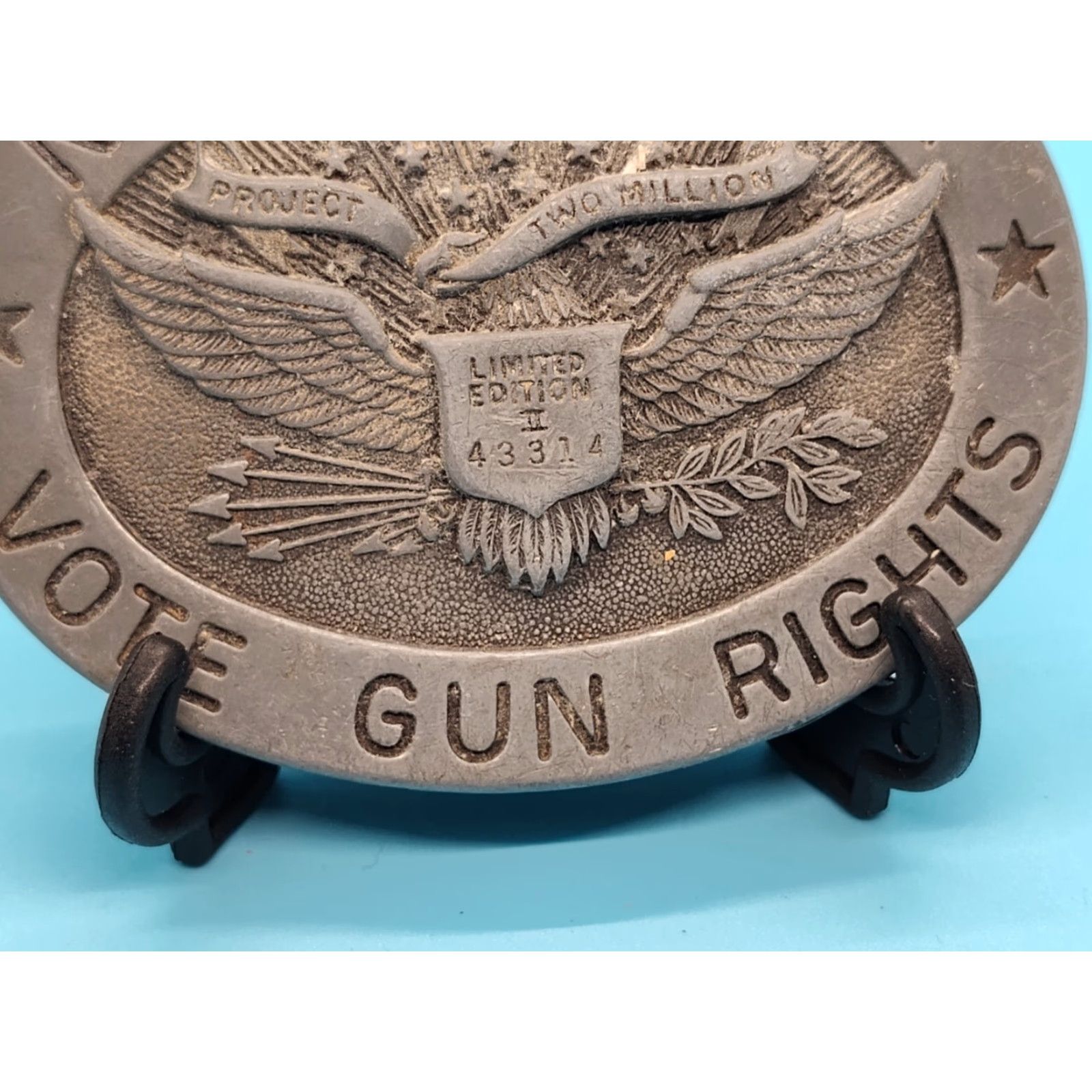 Vintage VINTAGE NRA Limited Edition Gray Belt Buckle 3.5" Mens Size ONE SIZE - 4 Thumbnail