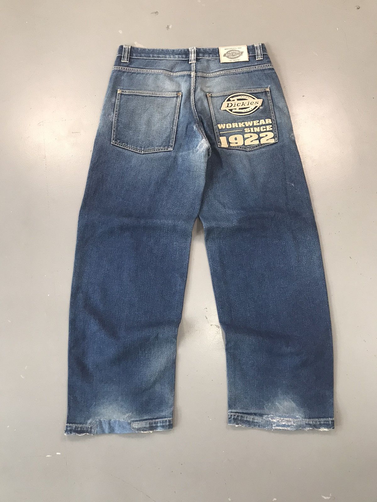 Dickies × Vintage Vintage Dickies spell out embroidered baggy fit denim Size US 35 - 1 Thumbnail
