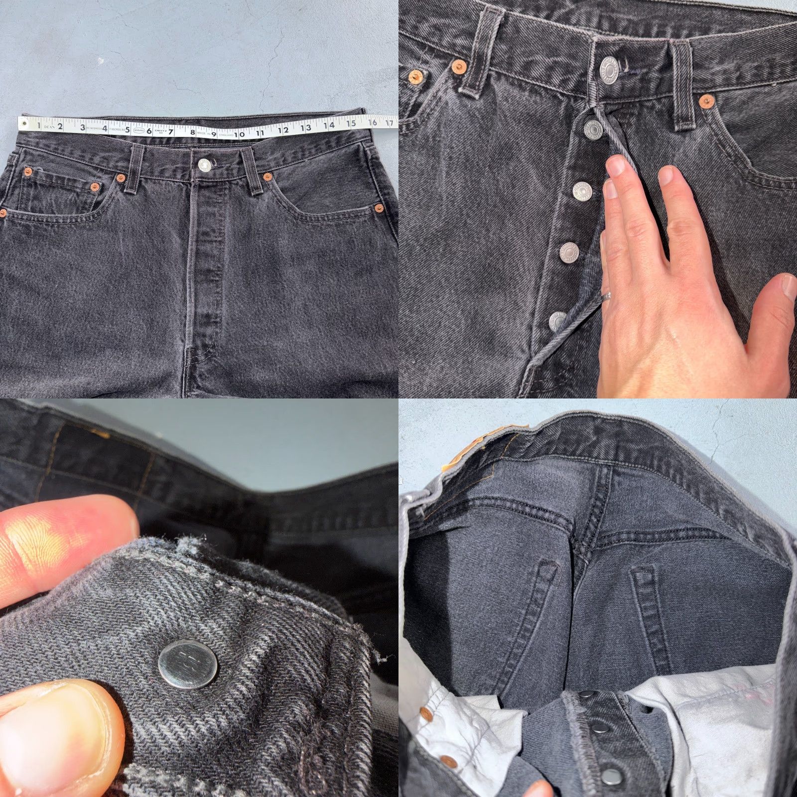 Levi's VINTAGE Levi's 501 Jeans Straight Black 34x34 Mid Rise 90s USA Mens Size US 34 / EU 50 - 8 Thumbnail