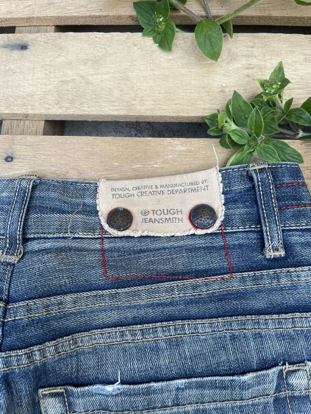 Vintage 90s Vintage Tough Jeansmith Denim Jeans Distressed patchwork Size US 32 / EU 48 - 9 Thumbnail
