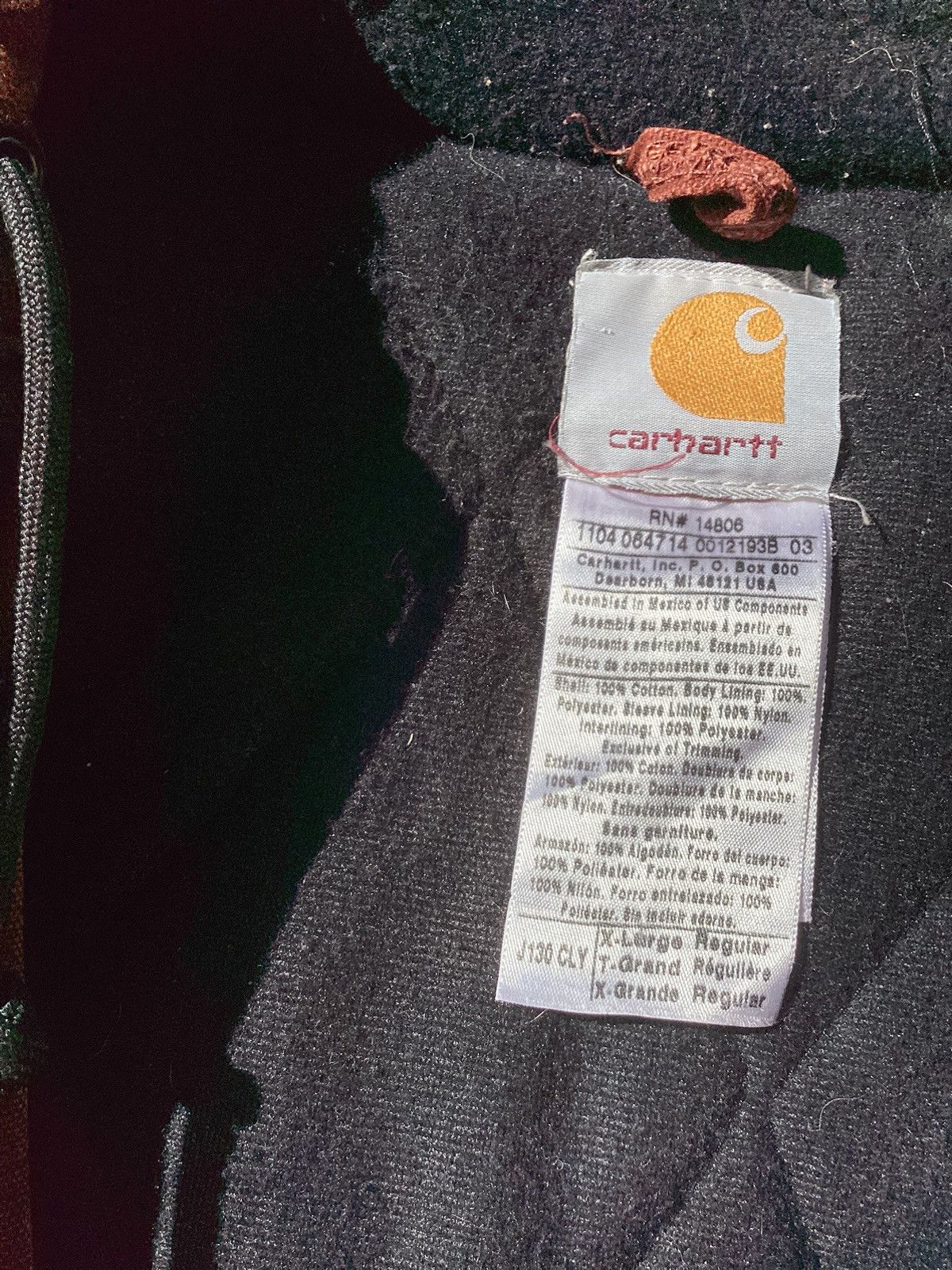 Carhartt Vtg Carhartt outerwear clay zipup hoodie coat quilted lining Size US XL / EU 56 / 4 - 3 Thumbnail