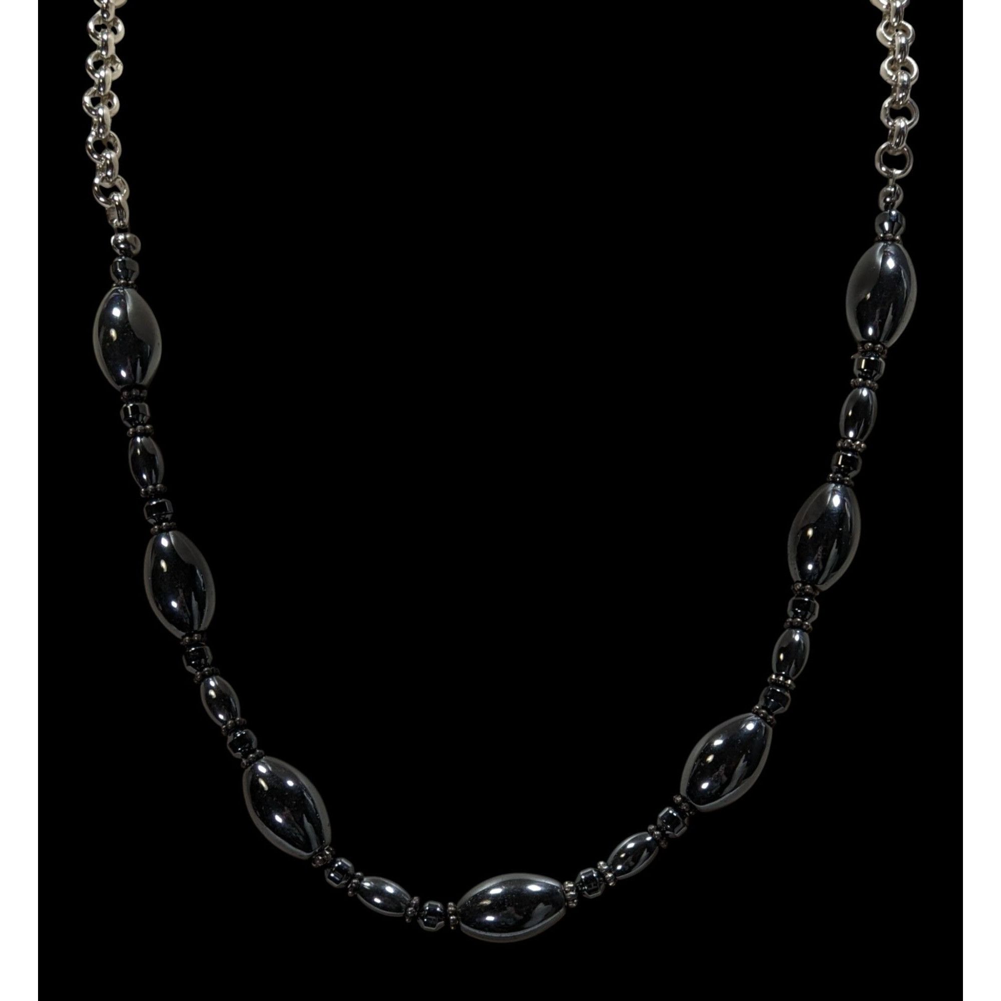 Other Hematite & Silver-Tone Chain Necklace With Toggle Clasp Size ONE SIZE - 4 Thumbnail
