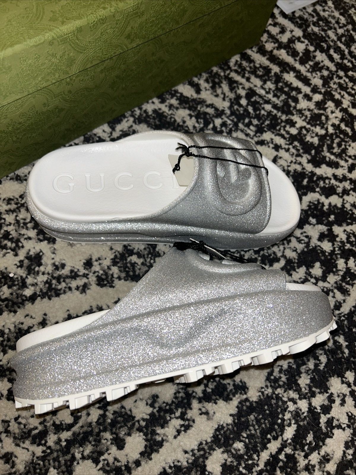 Gucci Gucci Interlocking G Platform Slides Silver Size US 6 / IT 36 - 10 Thumbnail