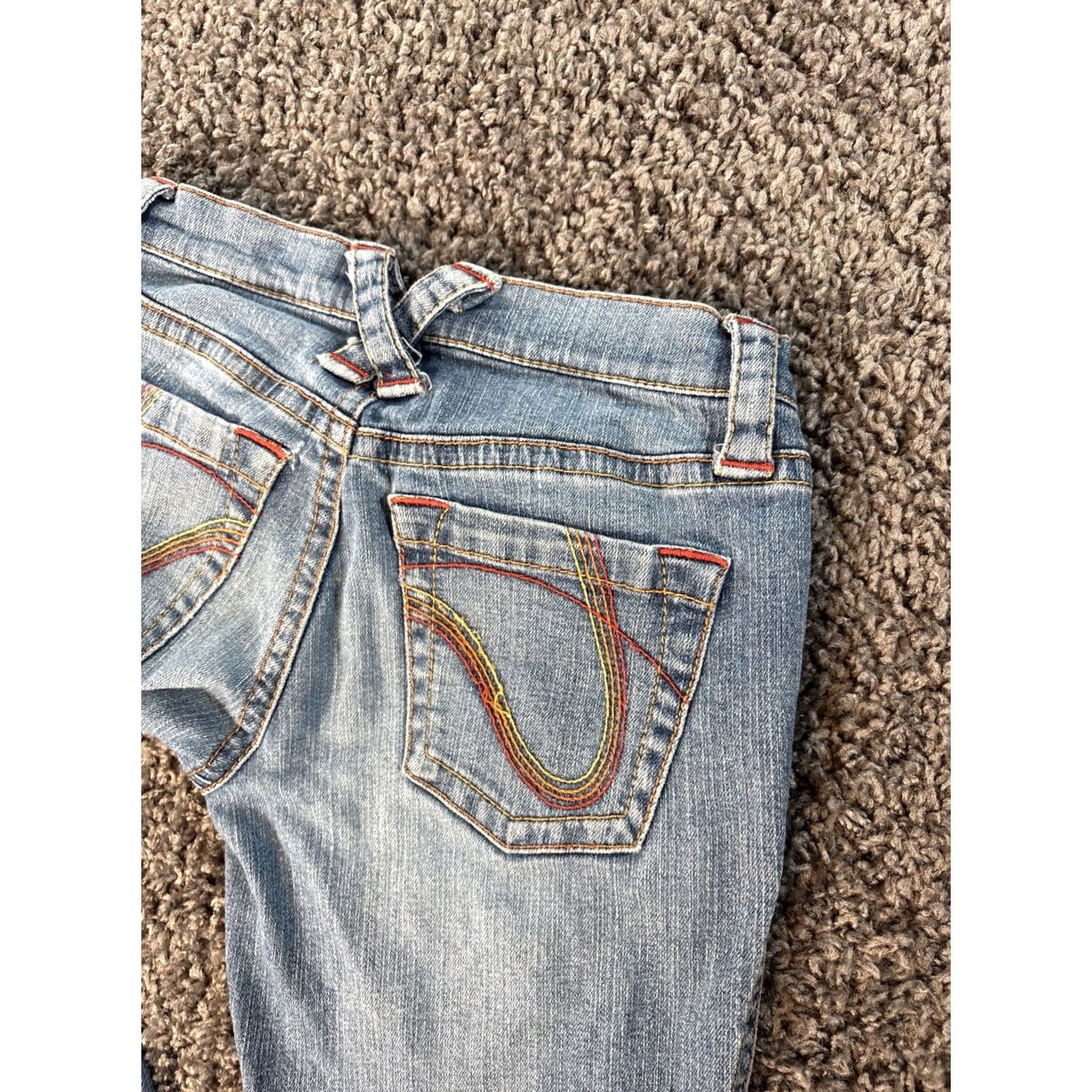 Vintage VINTAGE Tommy Jeans Jeans Womens 26x30 Blue Low Rise Boot Jeans 5-Pocket Distressed Flap Y2K Size 26" / US 2 / IT 38 - 4 Thumbnail