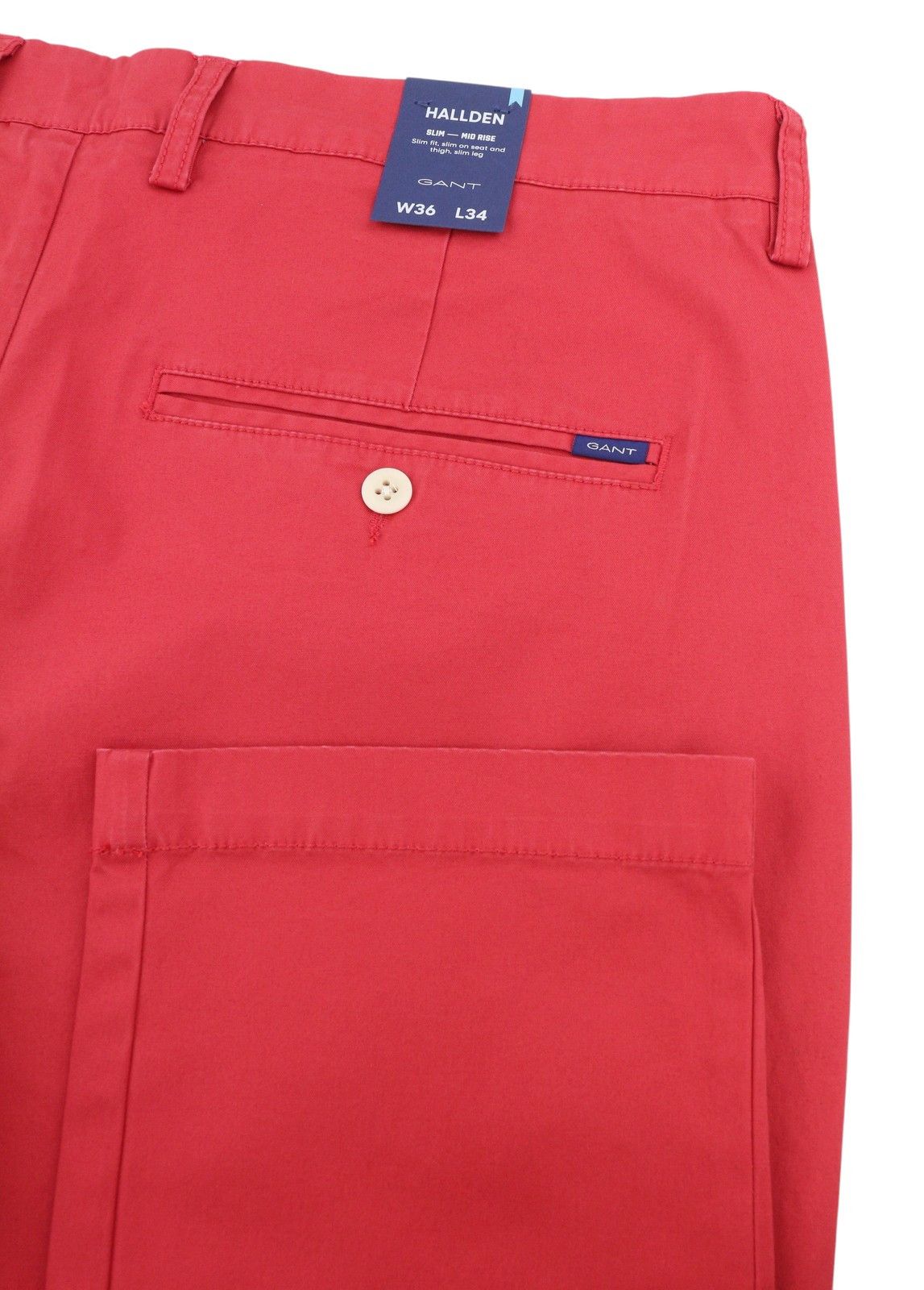 Gant HALLDEN SUNFADED W36/L34 Cardinal Red Zip Trousers 87370 Size US 36 / EU 52 - 5 Thumbnail