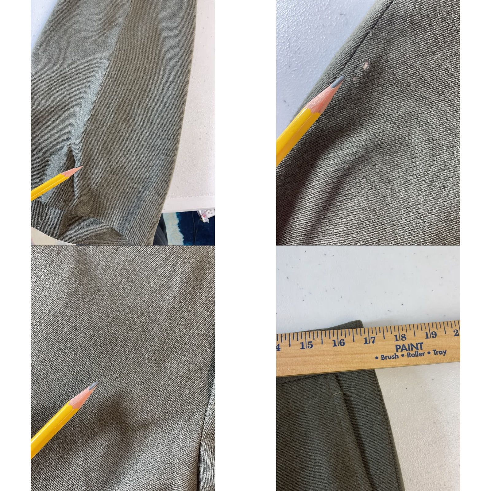 VINTAGE Polo Ralph Lauren Dress Pants Mens Wool Green 90s Preppy 34x30 Straight Front Dry Clean Only Suspenders