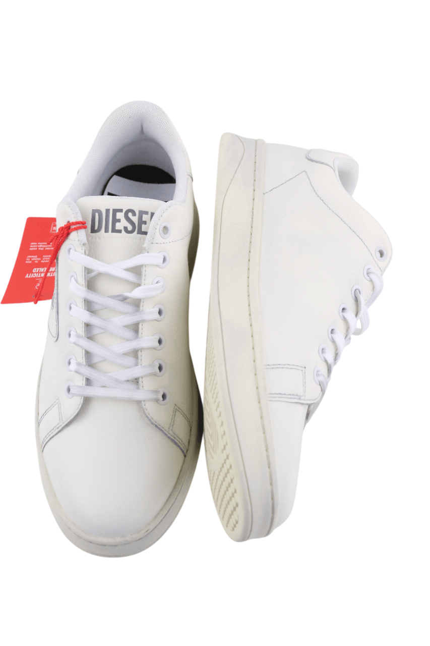 Diesel S-ATHENE LOW EU44 White Leather Lace Light Logo 40554 Size US 10.5 / EU 43-44 - 7 Thumbnail