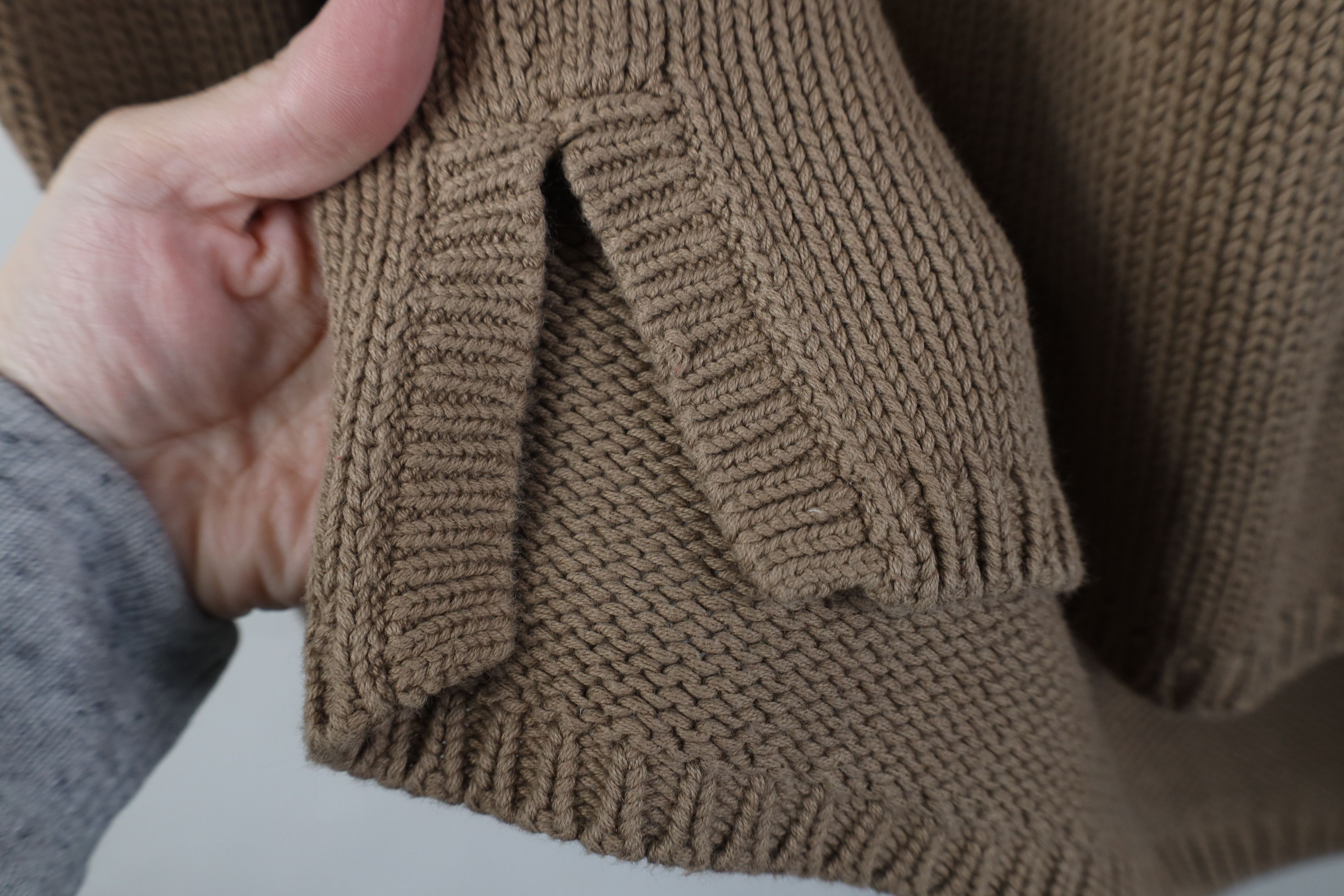 Vintage Vinage 90s Streetwear Blank Cotton Ribbed Knit Sweater Beige Size M / US 6-8 / IT 42-44 - 9 Thumbnail