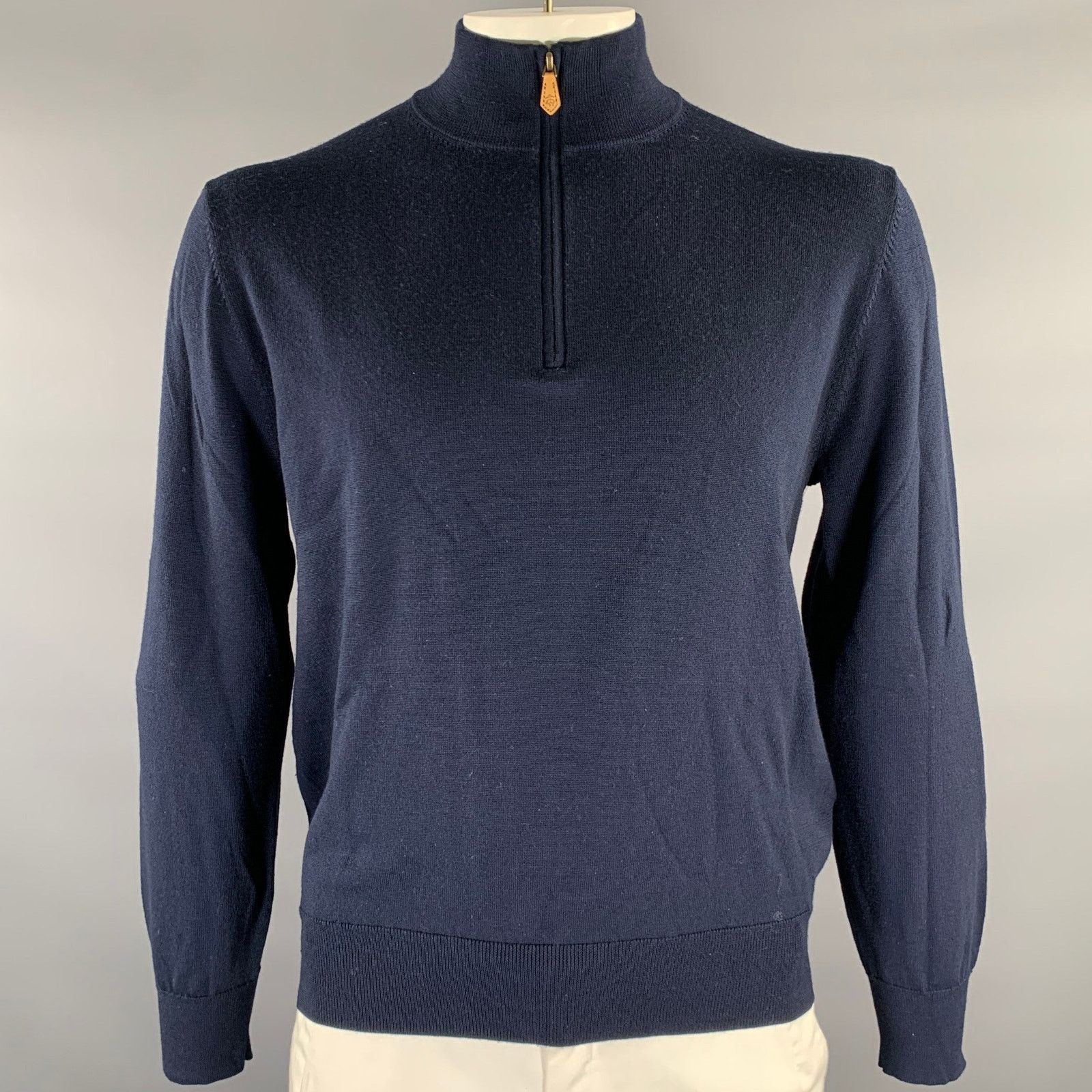 Brooks Brothers BROOKS BROTHERS Size L Navy Knitted Wool Quarter Zip Sweater Size US L / EU 52-54 / 3 - 1 Thumbnail