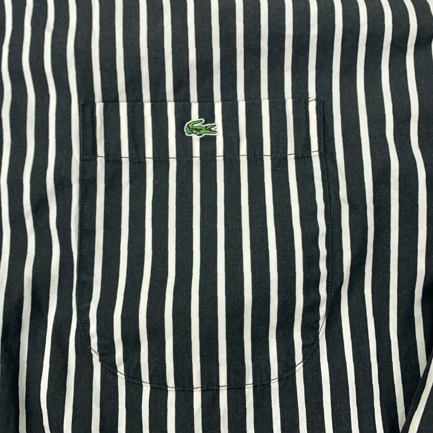 Lacoste Lacoste Mens Shirt 46 Dark Gray Striped Long Sleeve Pocket Button-Up Collared Shirt Adult Mens Size US XXL / EU 58 / 5 - 4 Thumbnail