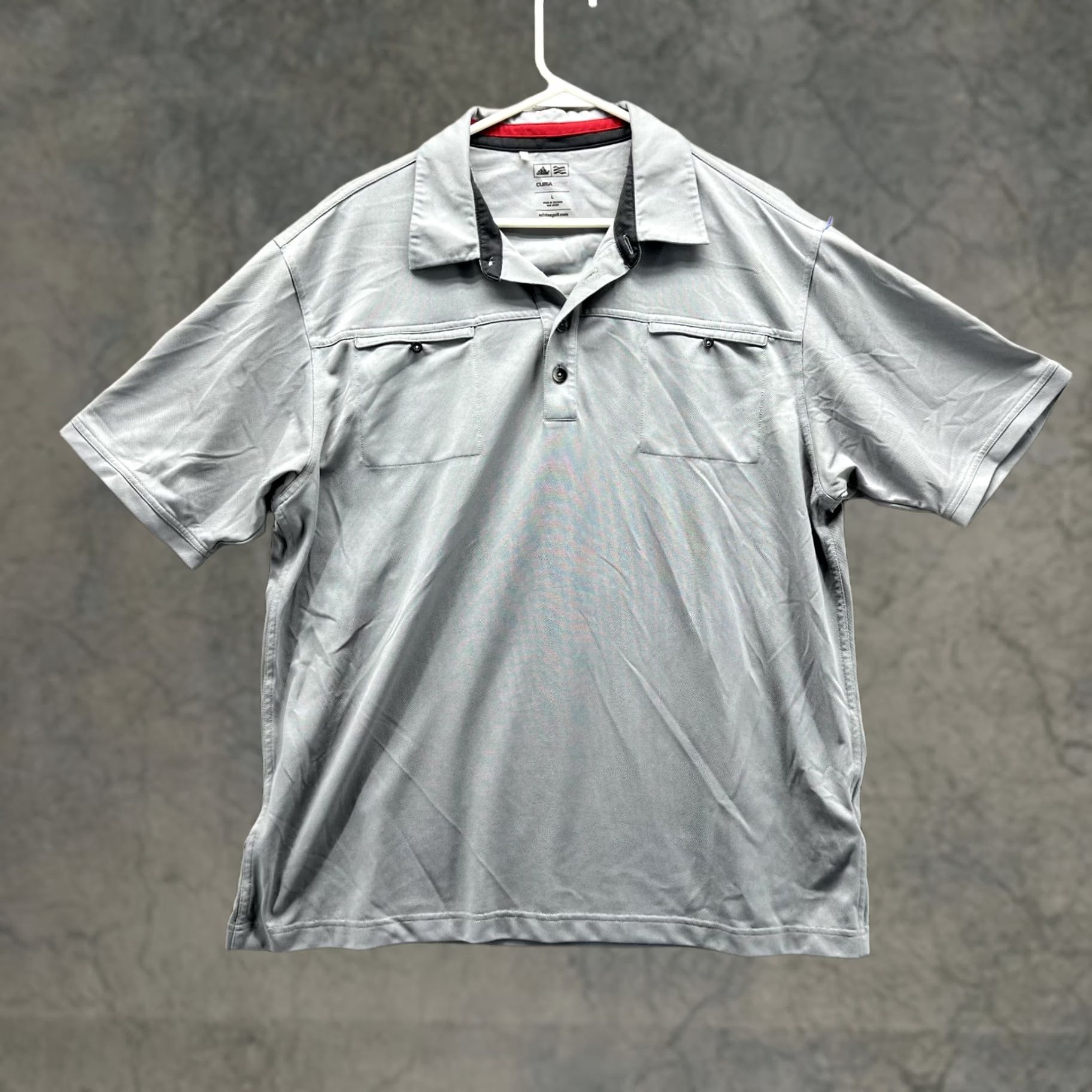 Adidas VINTAGE Adidas Polo Shirt Men Large Gray Athletic Climacool Golf Two Pocket Trefoil Shirt Size US L / EU 52-54 / 3 - 1 Thumbnail