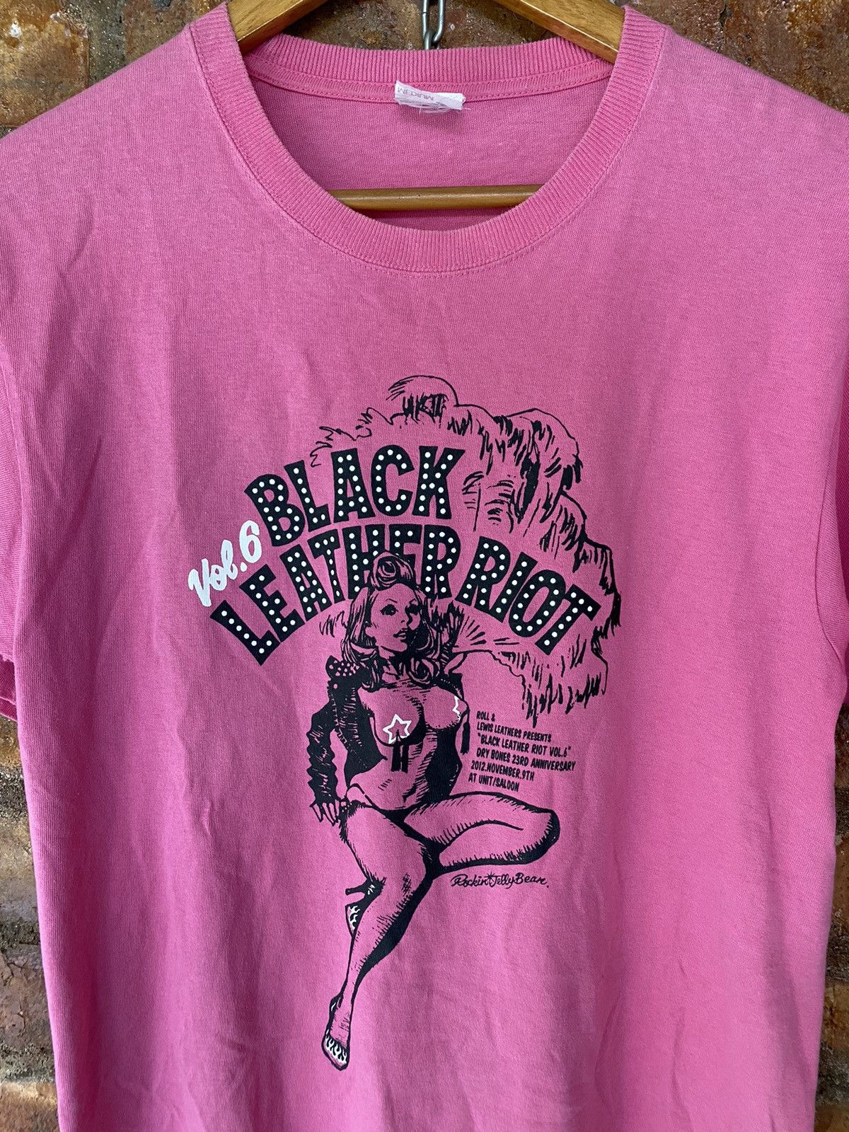 Dry Bones DRY BONES Black Leather Riot Pin-up girl tee Size US M / EU 48-50 / 2 - 3 Thumbnail