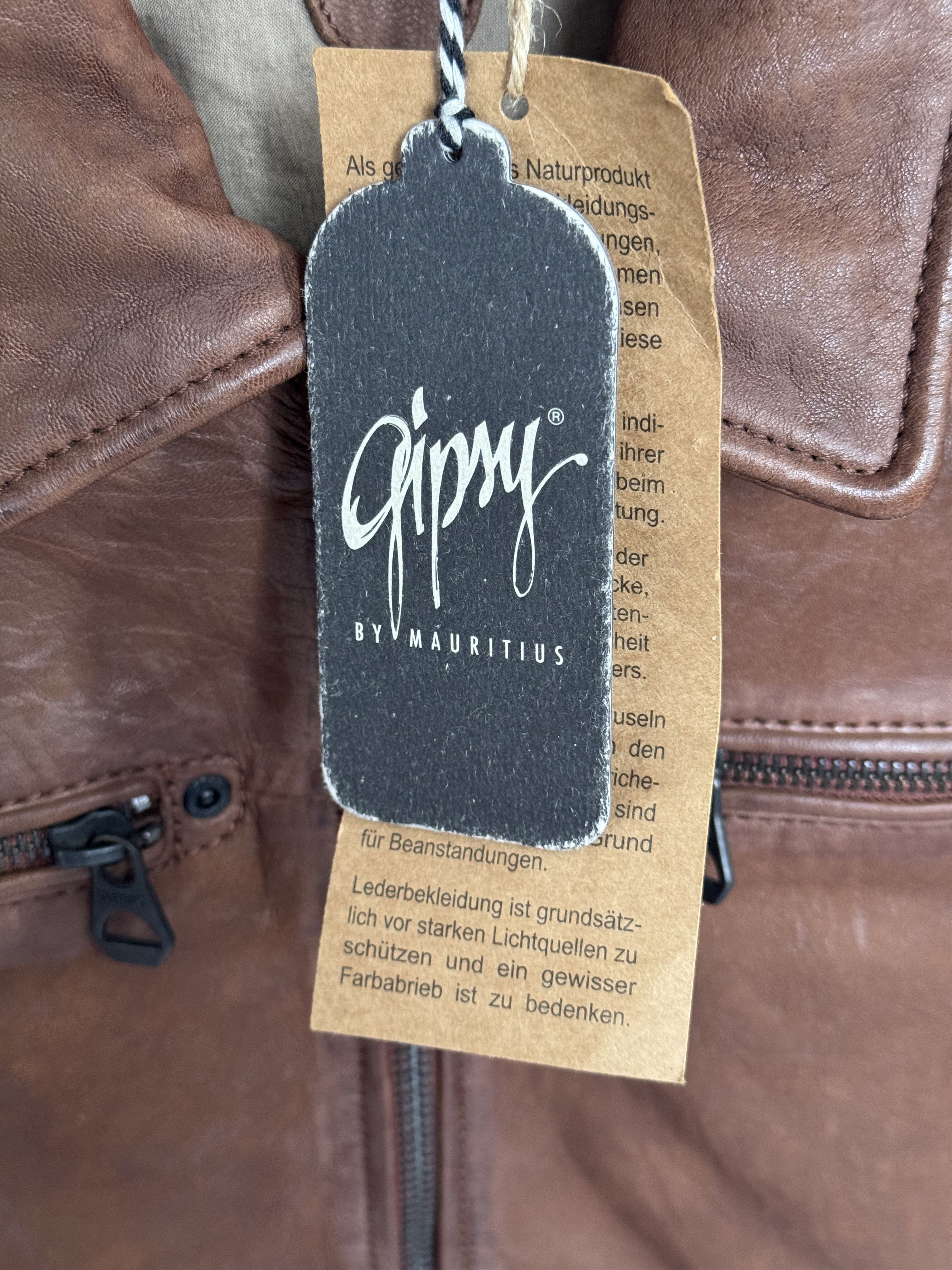 Gypsy × Vintage NEW Gipsy by Mauritius Brown Slim Fit Leather Jacket Size S Size US S / EU 44-46 / 1 - 6 Thumbnail