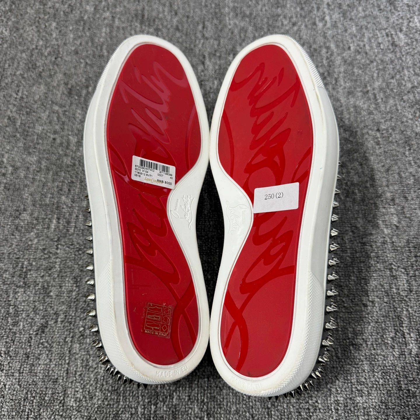 Christian Louboutin Christian Louboutin silver studded sneakers 40 Size US 7 / EU 40 - 4 Thumbnail
