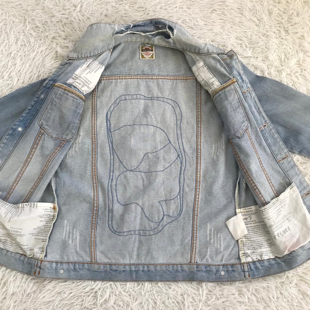 Japanese Brand Jeans Fashion Philosophy Distress Denim Jacket Size US L / EU 52-54 / 3 - 3 Thumbnail