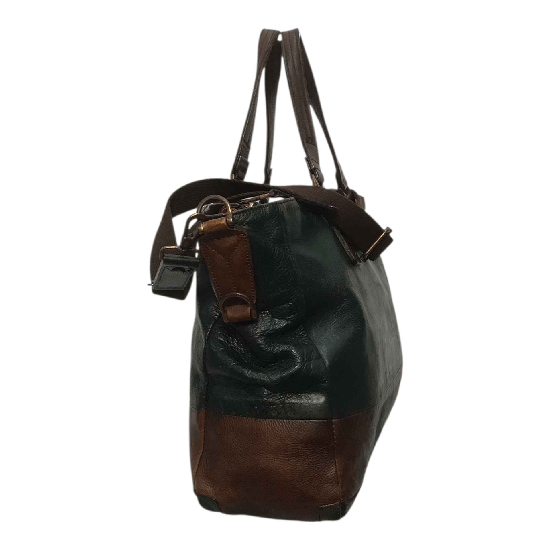 MasterPiece Masterpiece Dark Green Leather Tote/Sling Bag Size ONE SIZE - 7 Thumbnail