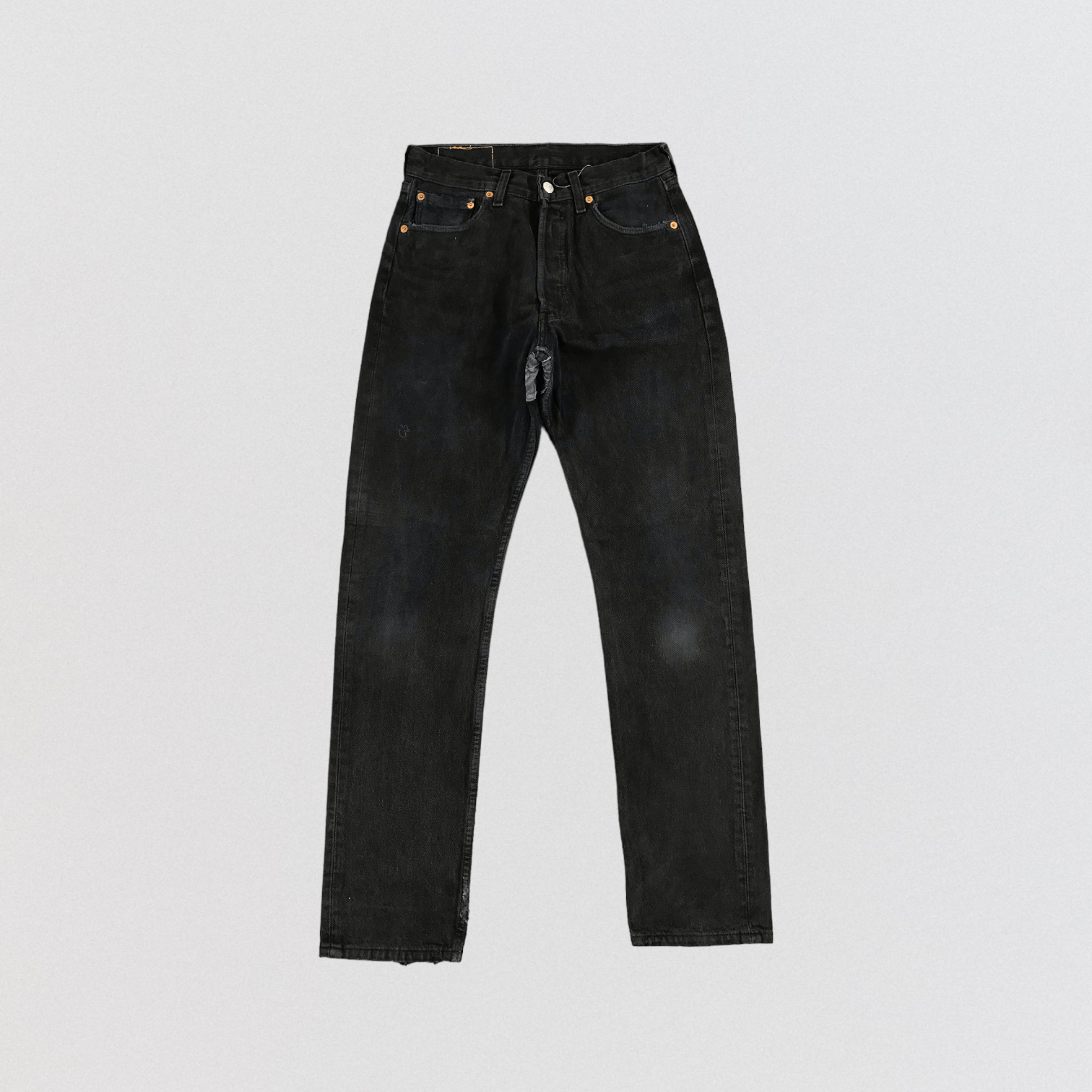 image of Distress Vintage 90's Levis 501 Faded Black Jeans-Jm1604, Men's (Size 28)