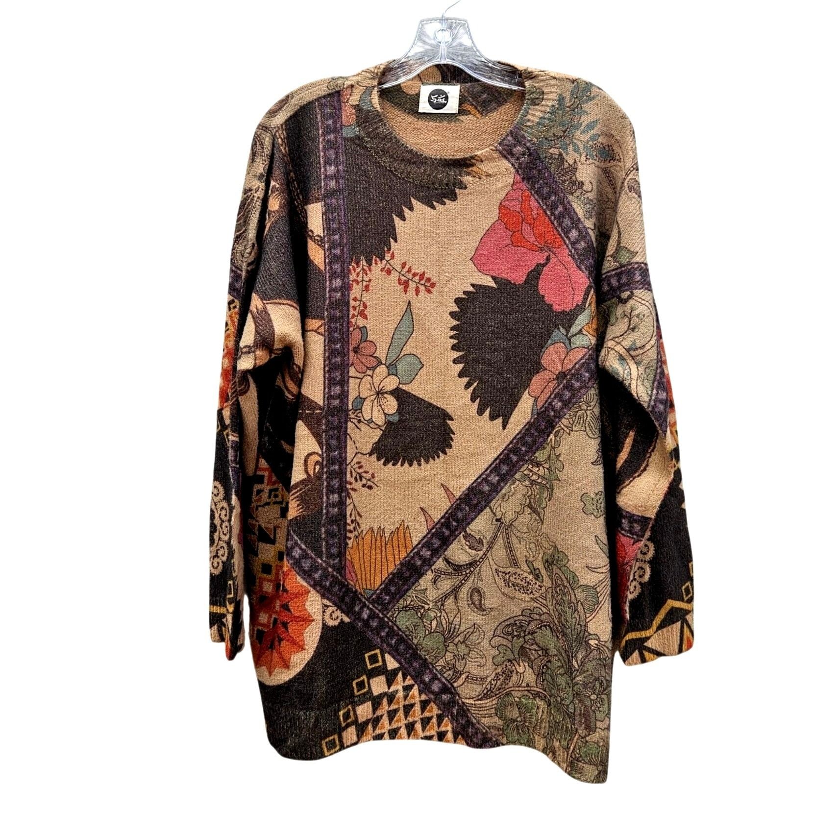 Vintage Yuma Chinese Brand Vintage Graphic Print Knit Pullover Sweat Size US XXL / EU 58 / 5 - 1 Thumbnail