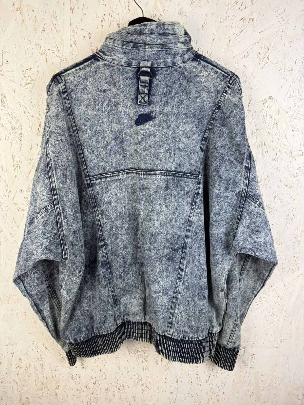 Nike 80s 90s Nike Acid Wash Denim Quarter Zip Jacket Blue ~L Size US L / EU 52-54 / 3 - 6 Thumbnail