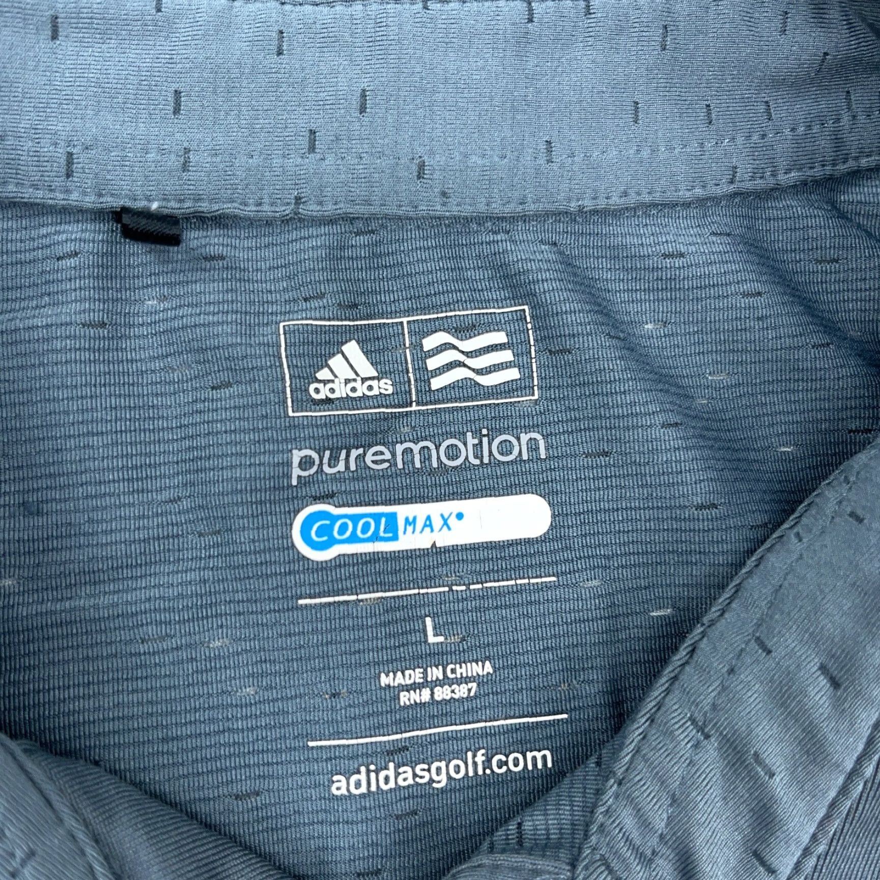 Adidas Adidas Polo Shirt Men Large Gray Pure Motion Cool Max Performance Golf Pocket Shirt Mens Gray Polo Short Sleeve Size US L / EU 52-54 / 3 - 5 Thumbnail